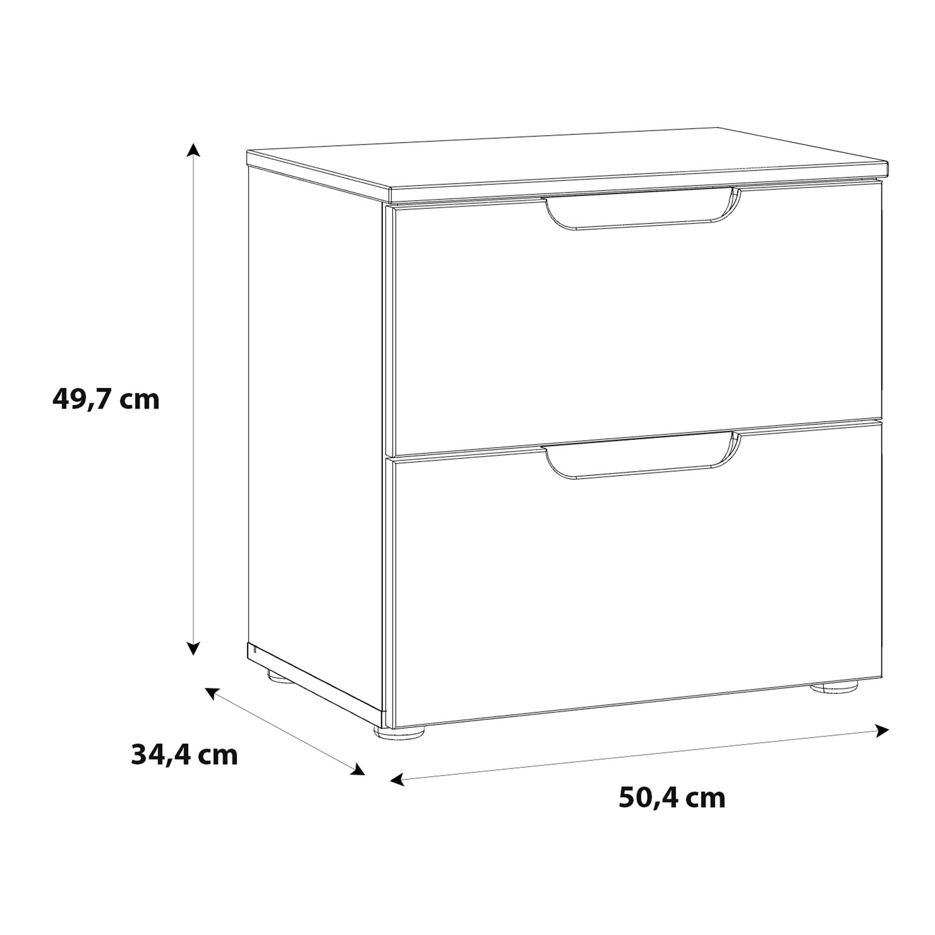 Sienna Bedside in White/White High Gloss – FTG, view 8