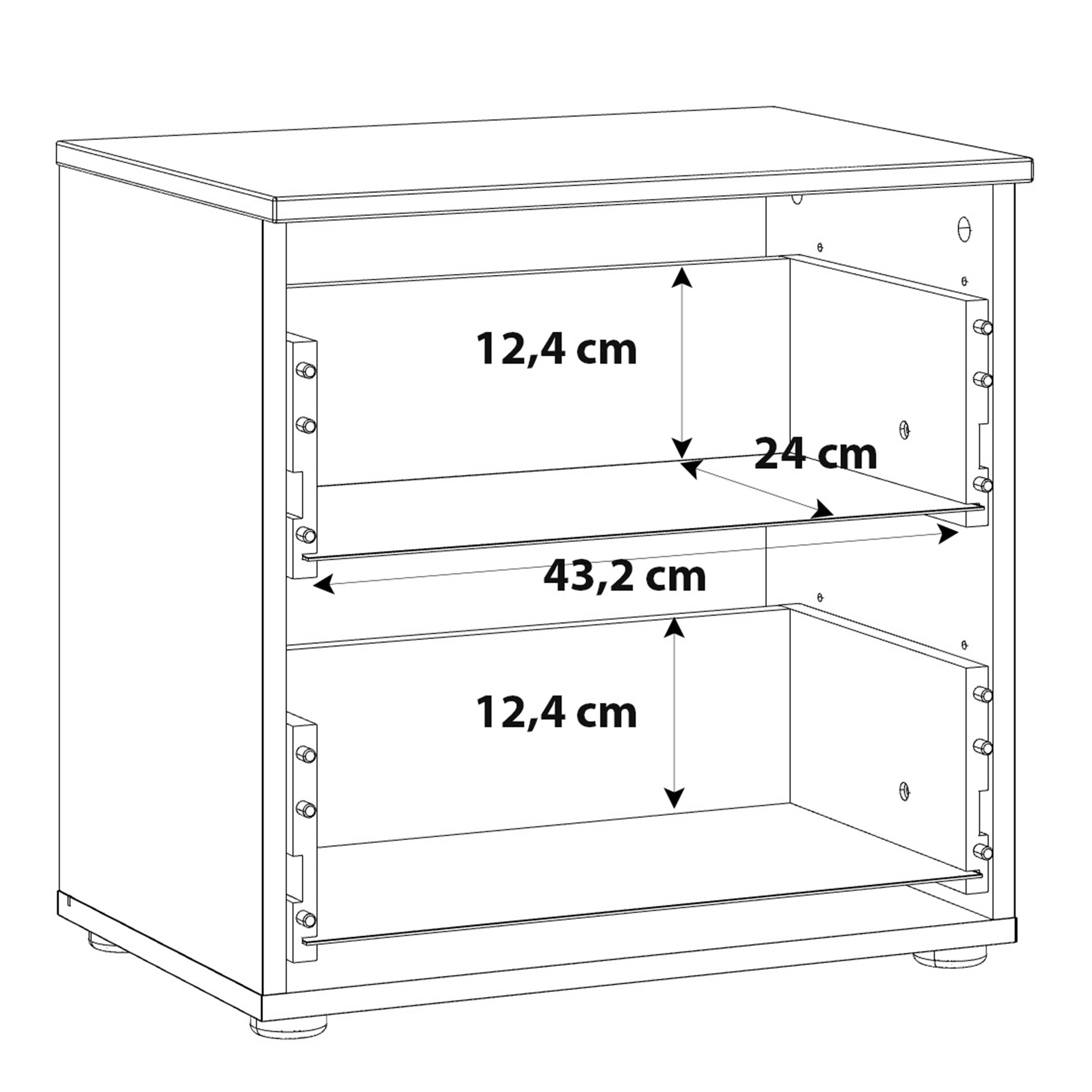 Sienna Bedside in White/White High Gloss – FTG, view 9