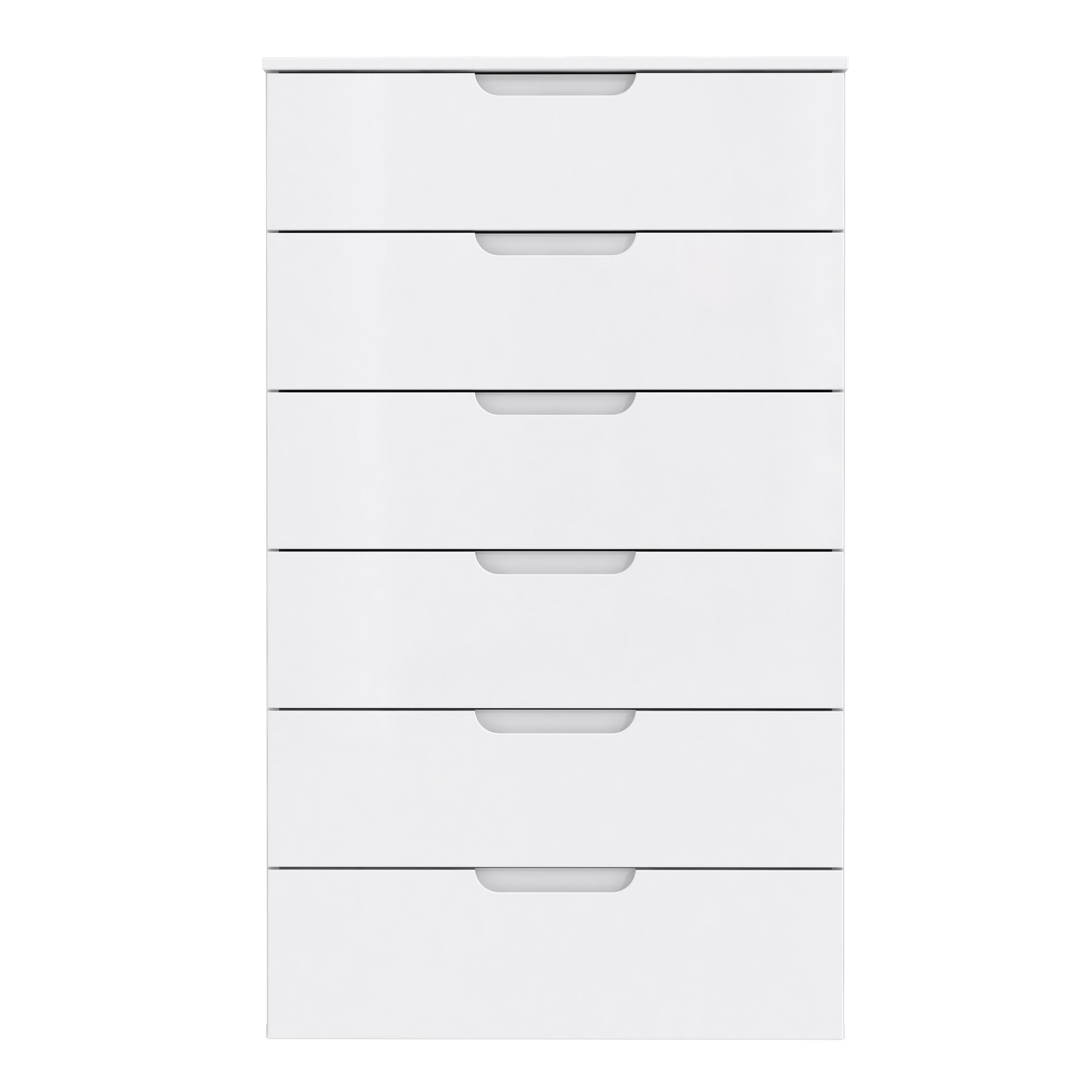 Sienna Chest of 6 Drawers in White/White High Gloss – FTG