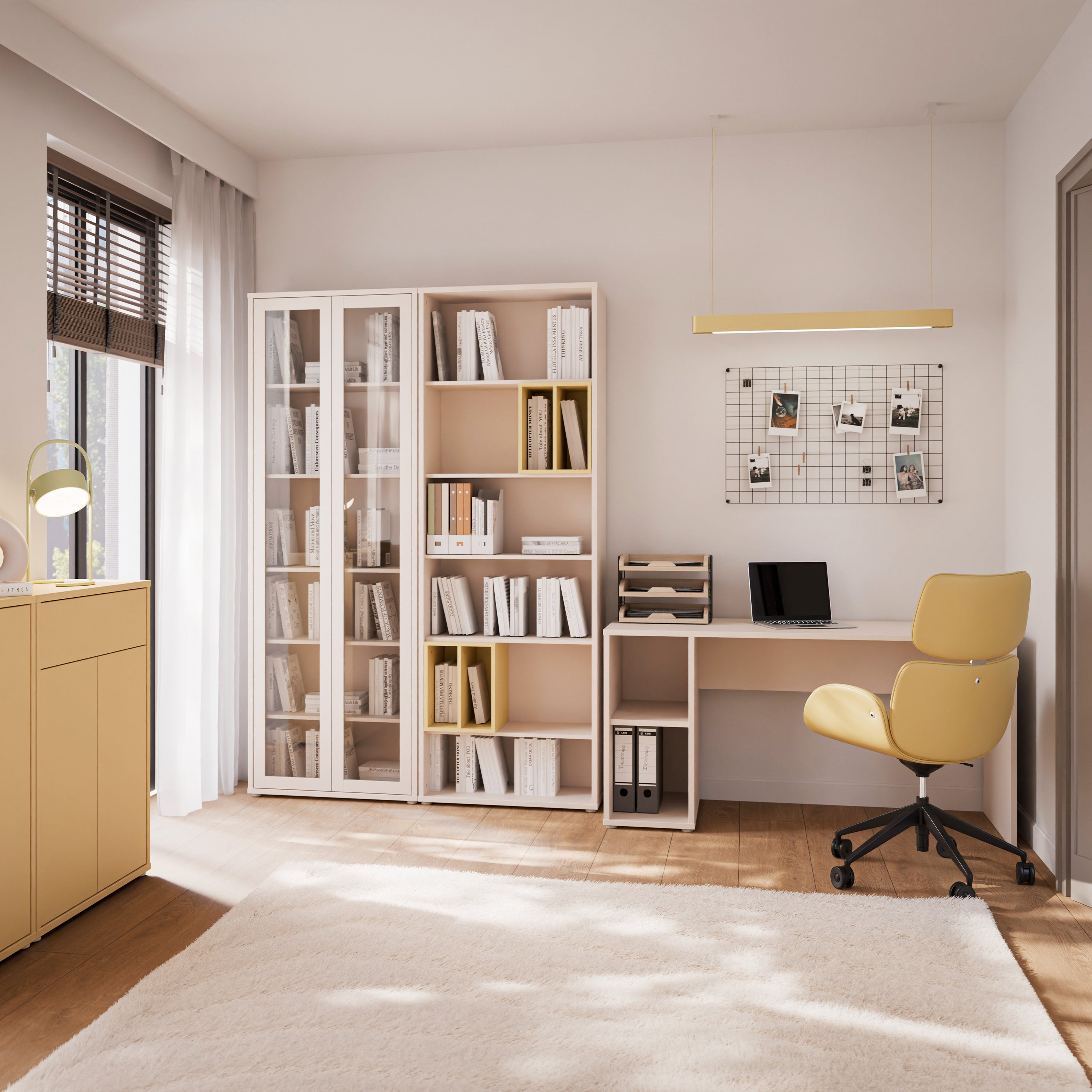 Alice Springs Desk with Open Shelf Storage in Sand