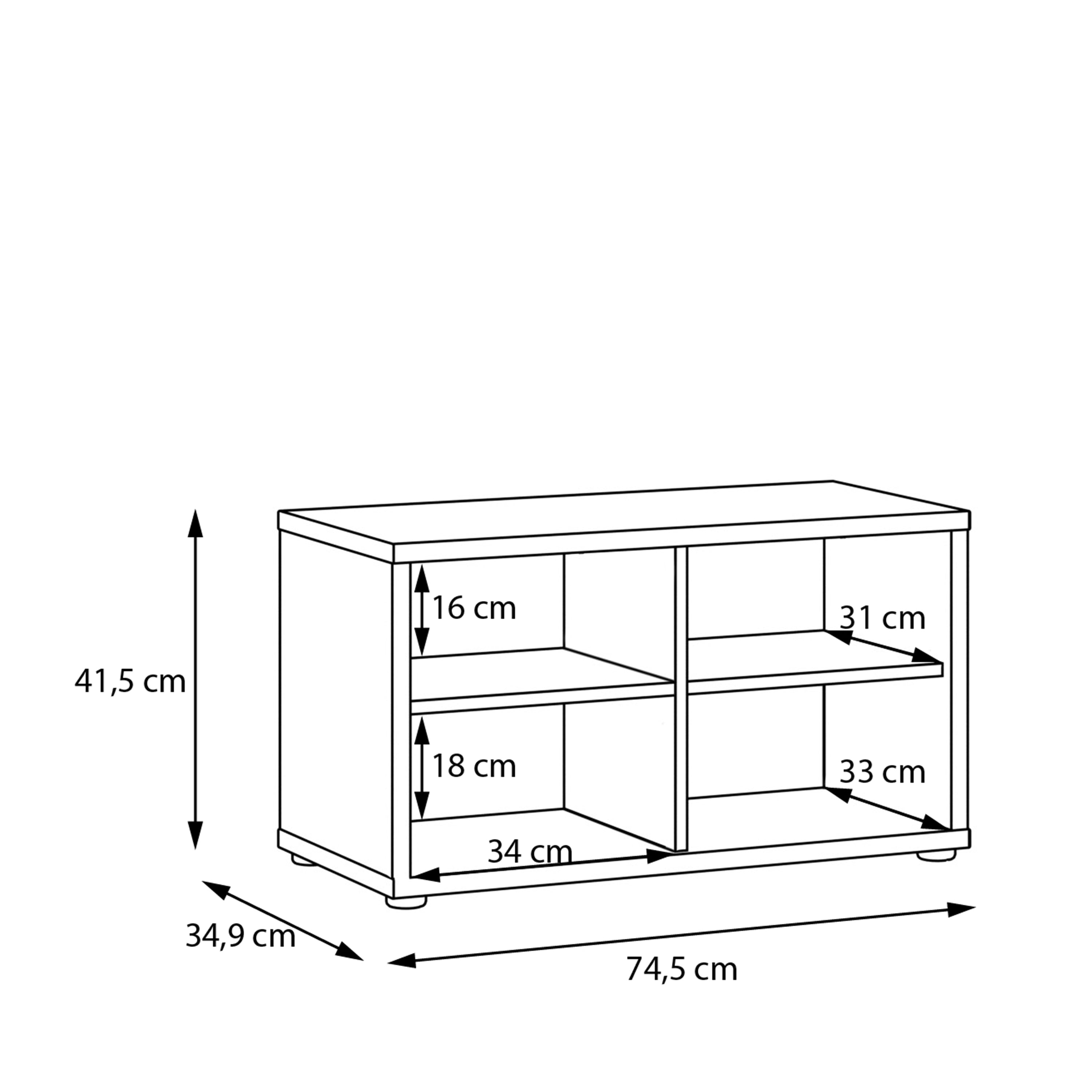 Alice Springs Bench with 2 Doors Push-to-Open in Sand