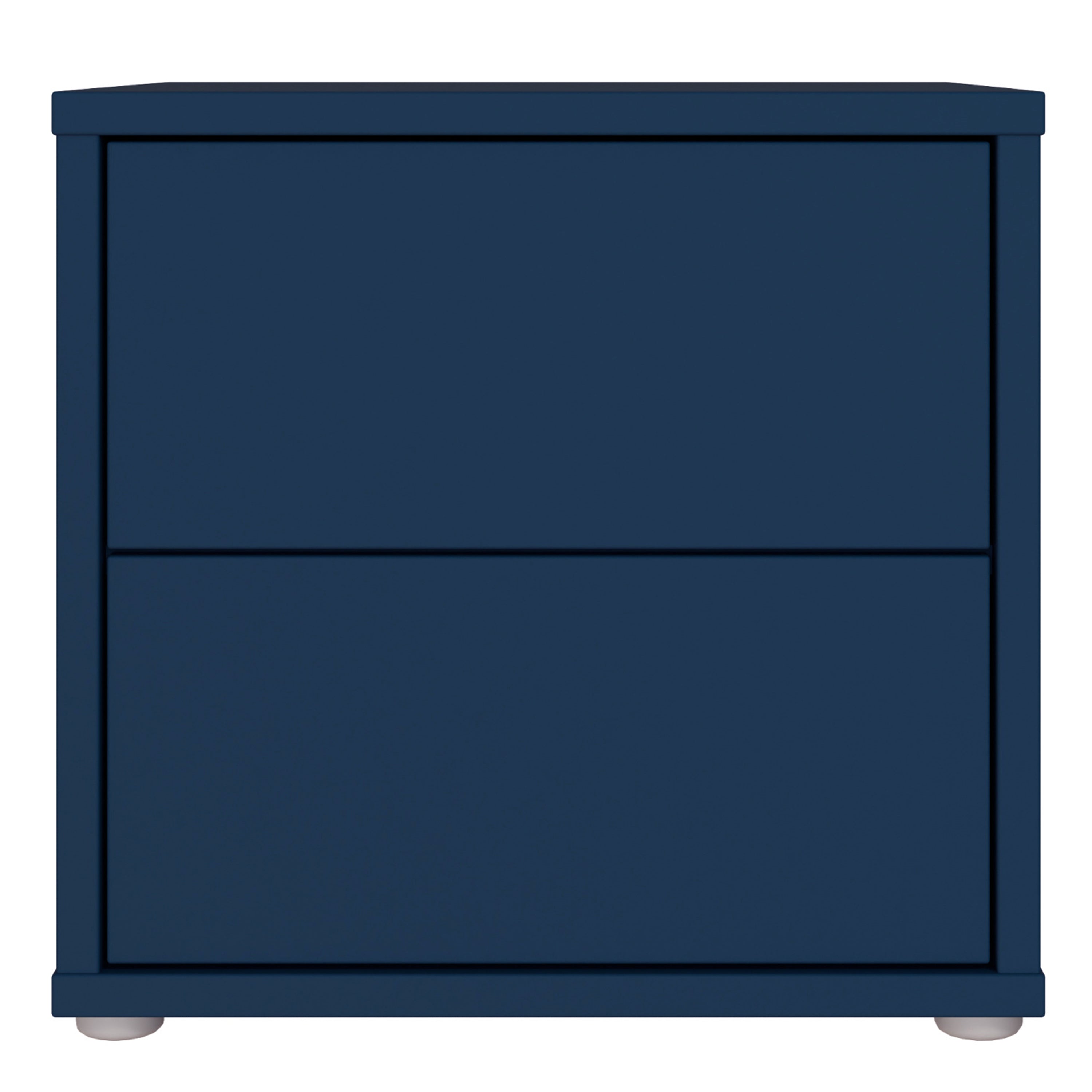 Alice Springs Low Bedside Cabinet with 2 Drawers Push-to-Open in Night Blue