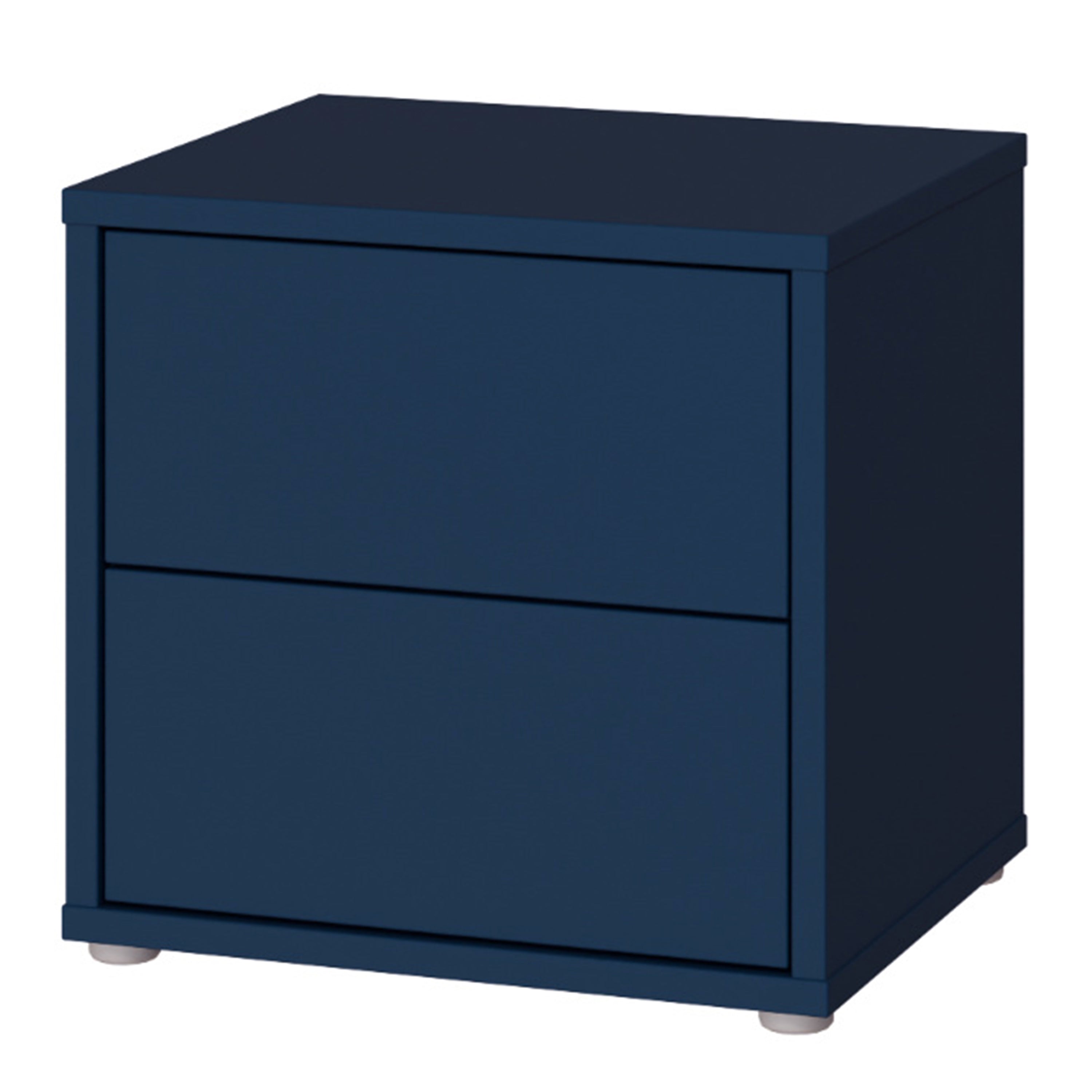 Alice Springs Low Bedside Cabinet with 2 Drawers Push-to-Open in Night Blue