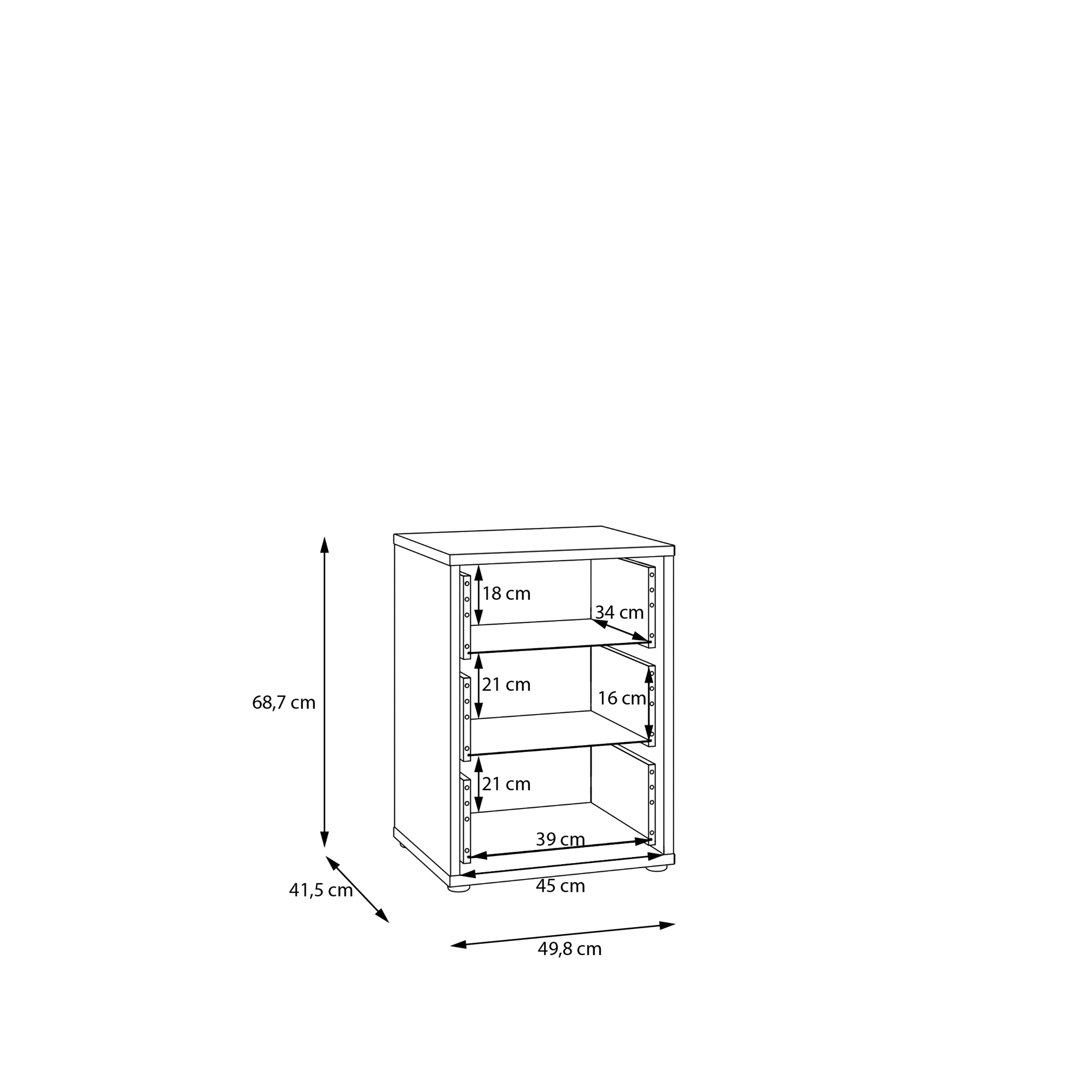 Alice Springs Bedside Cabinet with 3 Drawers Push-to-Open in Sage Green