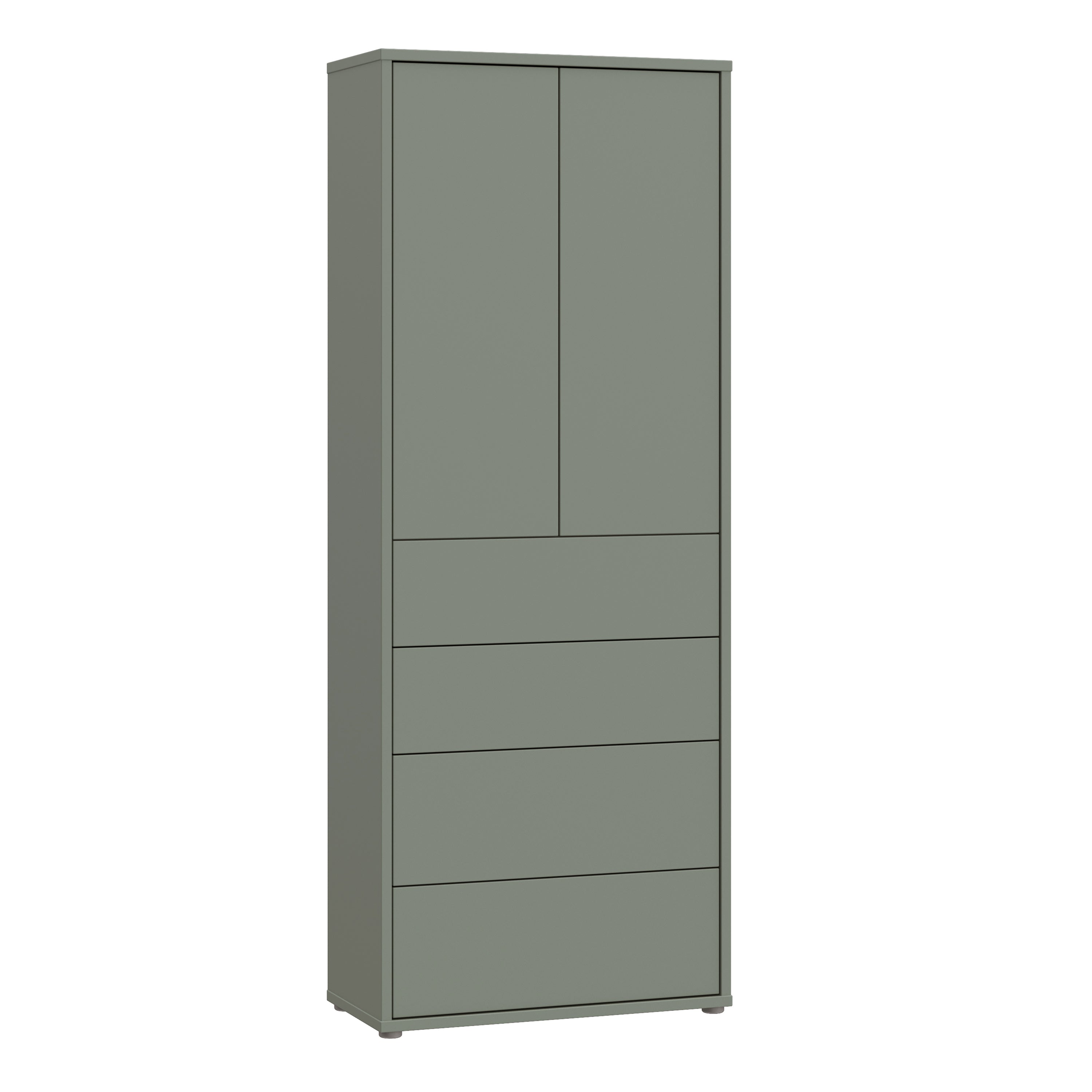 Alice Springs Tall Storage Cabinet with Push-to-Open Doors & 4 Drawers in Sage Green