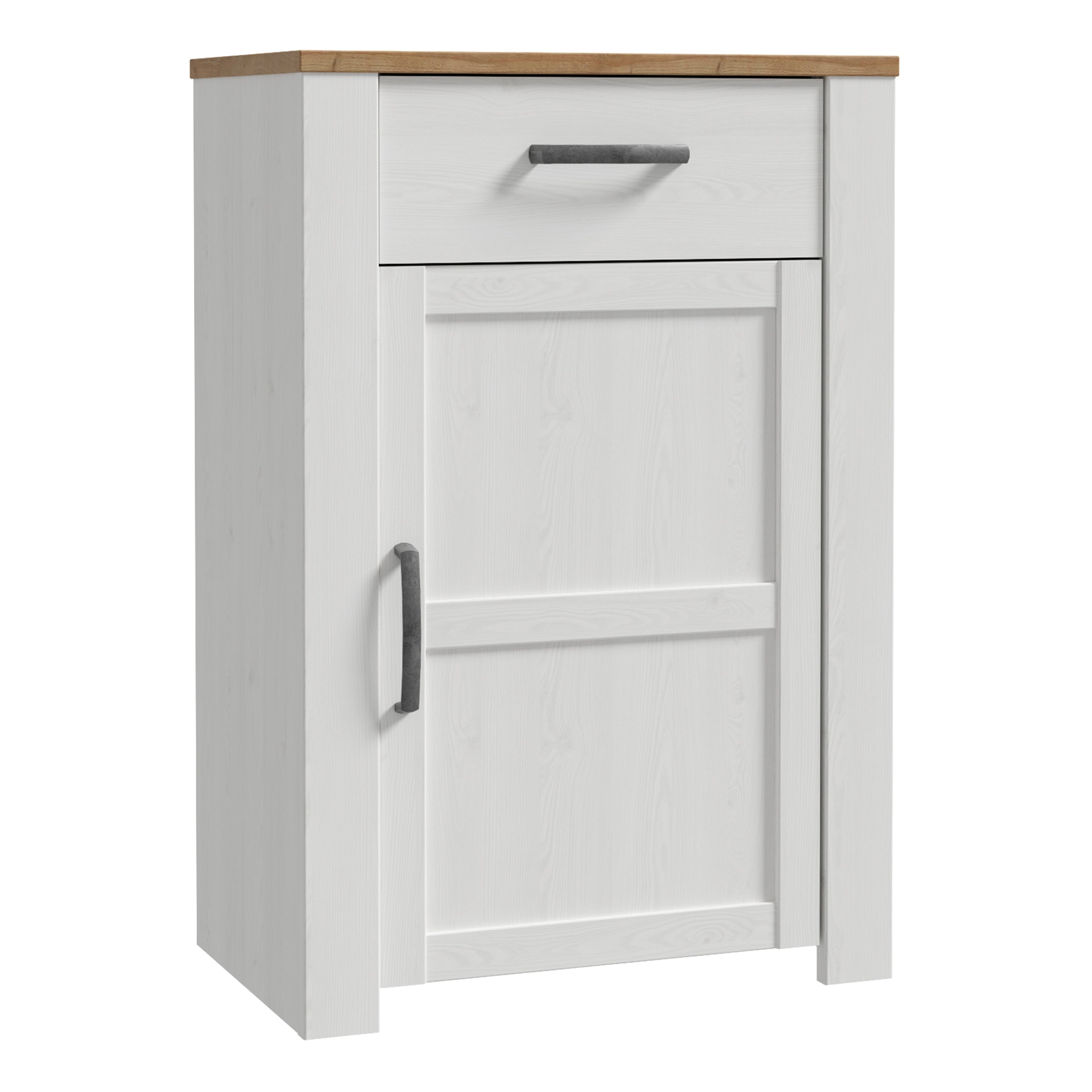 Bohol 1 Door 1 Drawer Shoe Cabinet in Riviera Oak/White – FTG