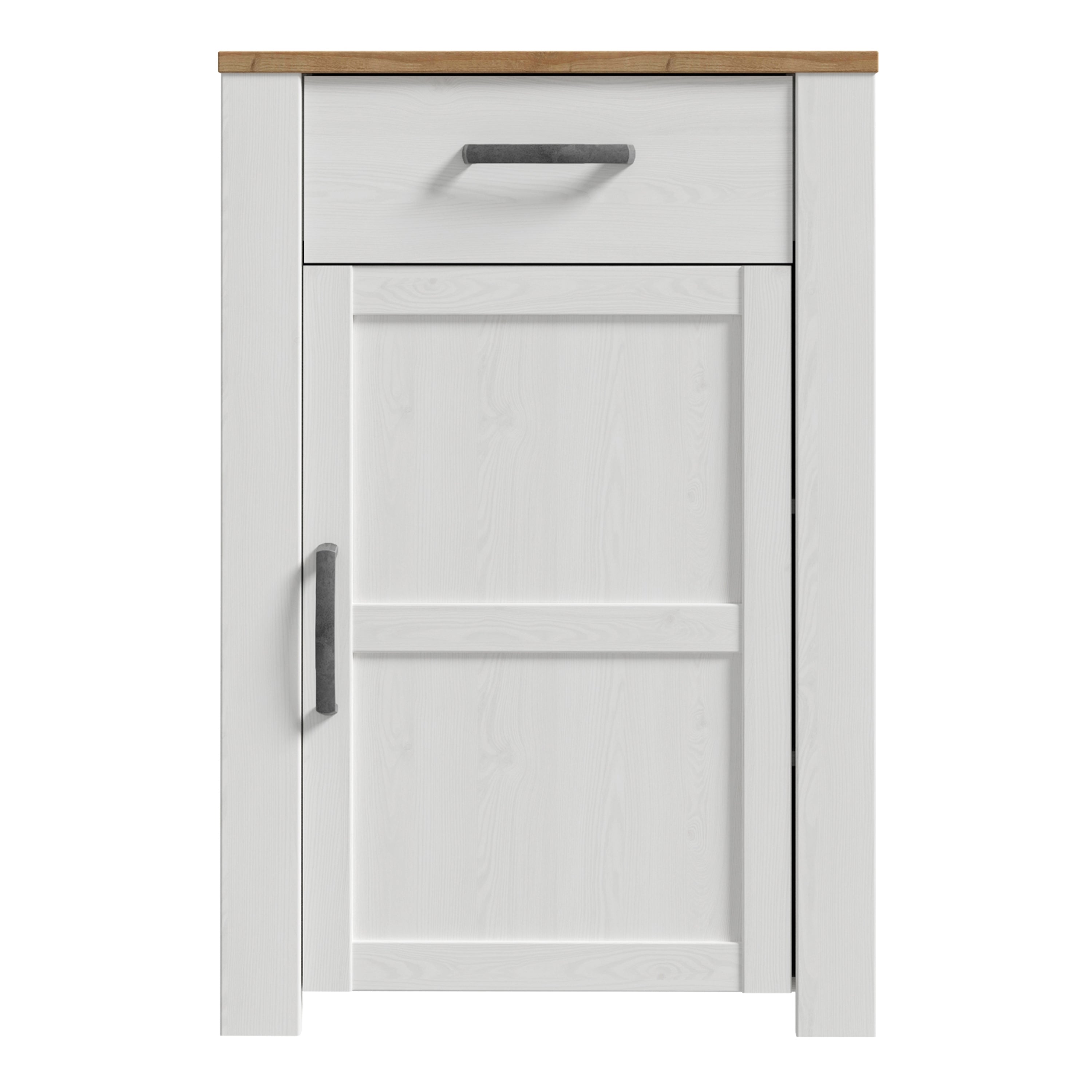 Bohol 1 Door 1 Drawer Shoe Cabinet in Riviera Oak/White – FTG, view 2