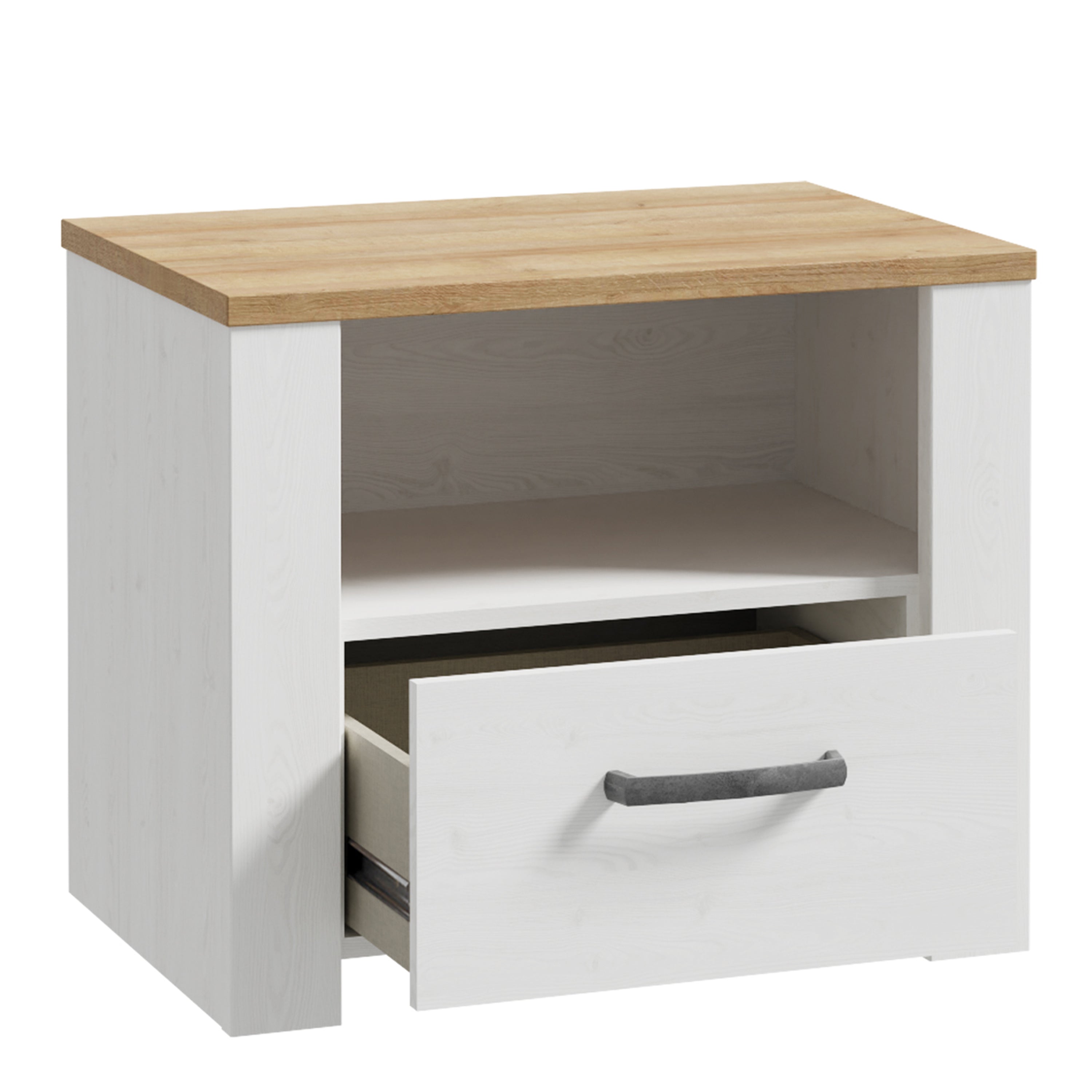 Bohol 1 Drawer Bedside I n Navy Oak – FTG, view 3