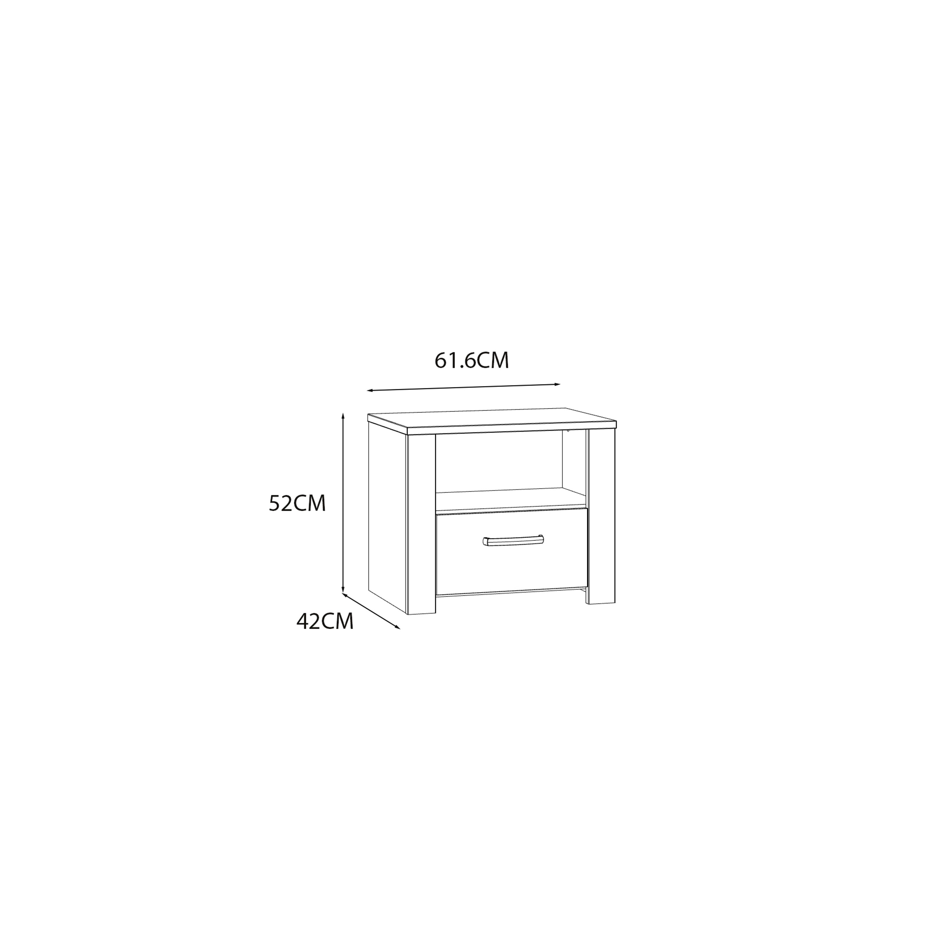 Bohol 1 Drawer Bedside I n Navy Oak – FTG, view 8