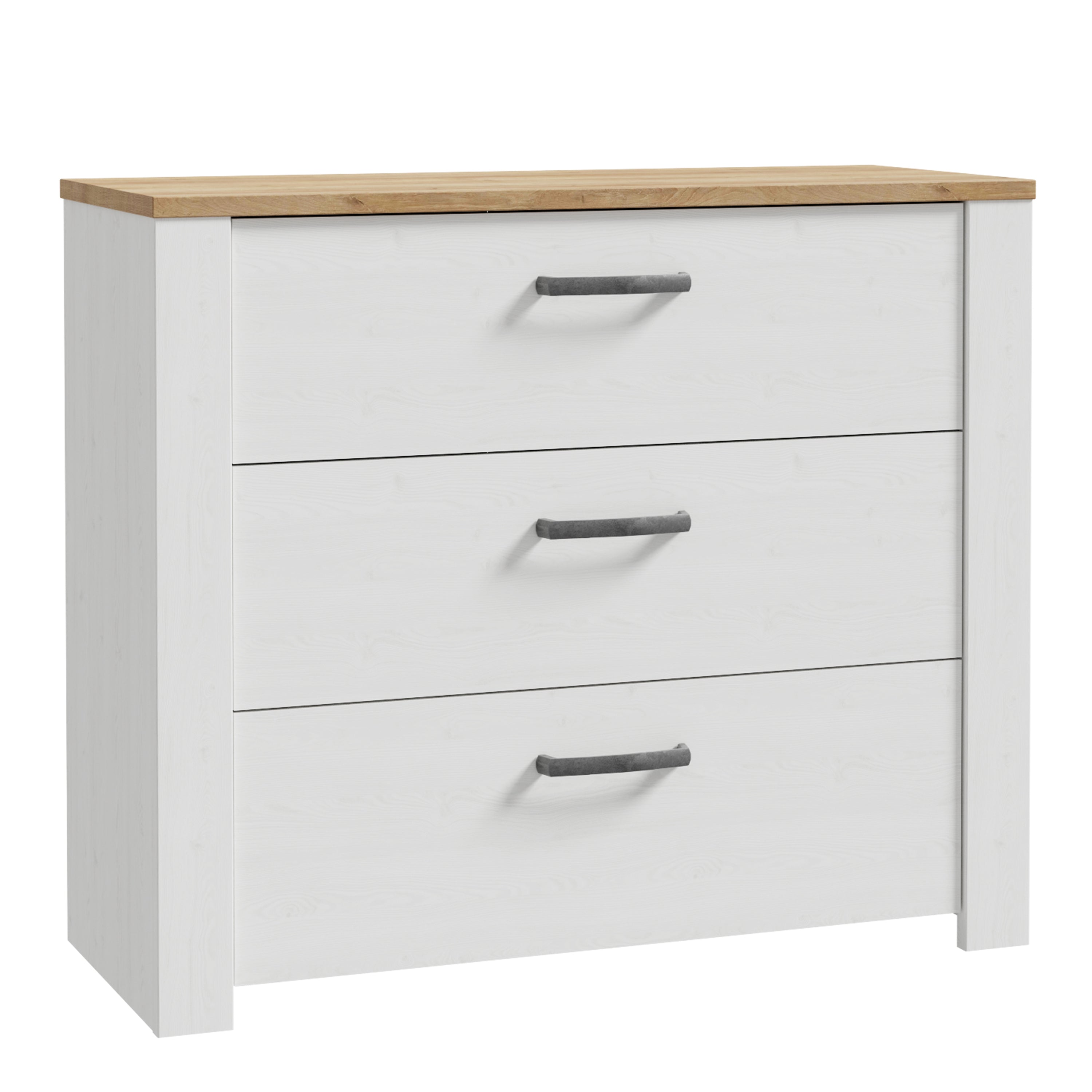 Bohol 3 Drawer Chest in Riviera Oak/White – FTG