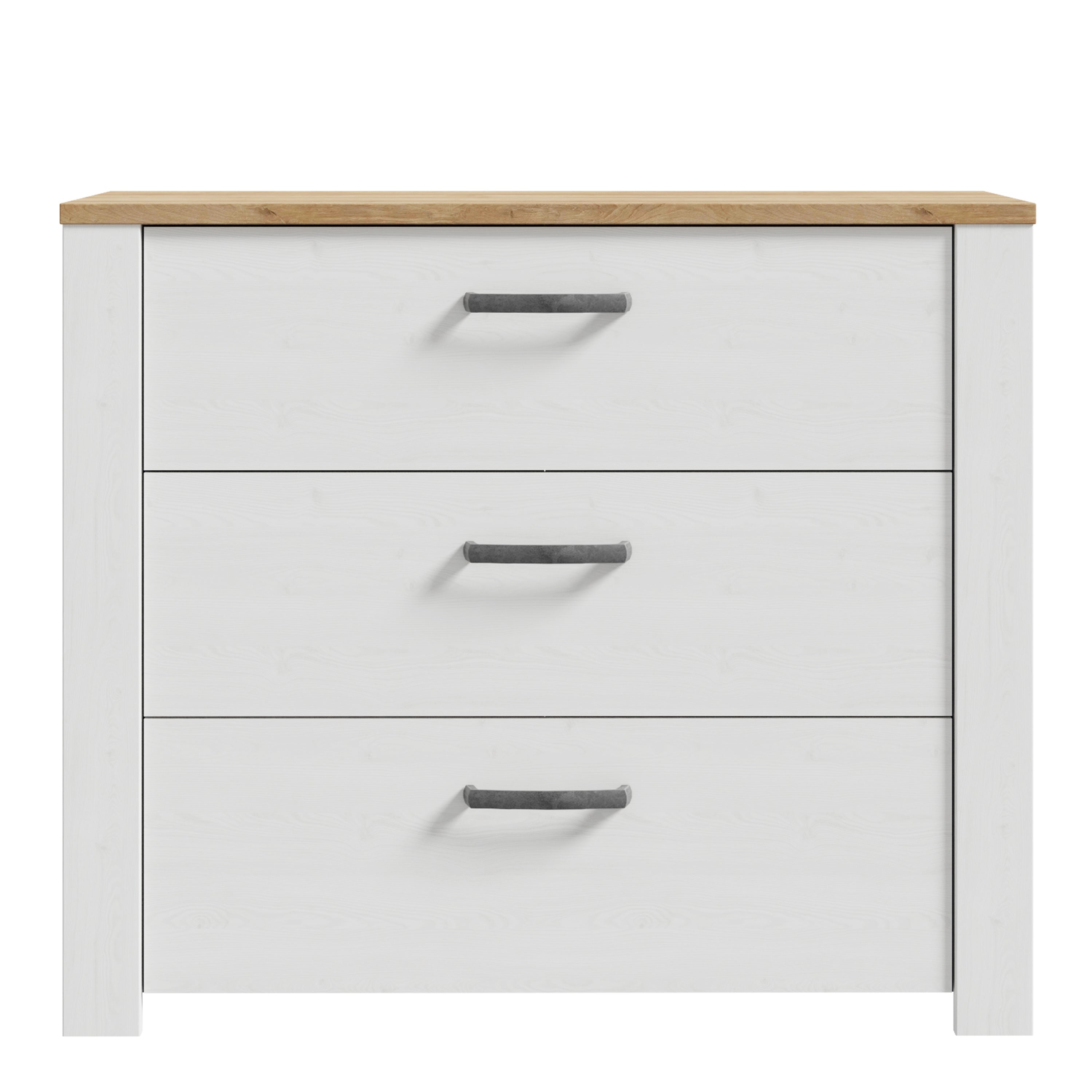 Bohol 3 Drawer Chest in Riviera Oak/White – FTG, view 2