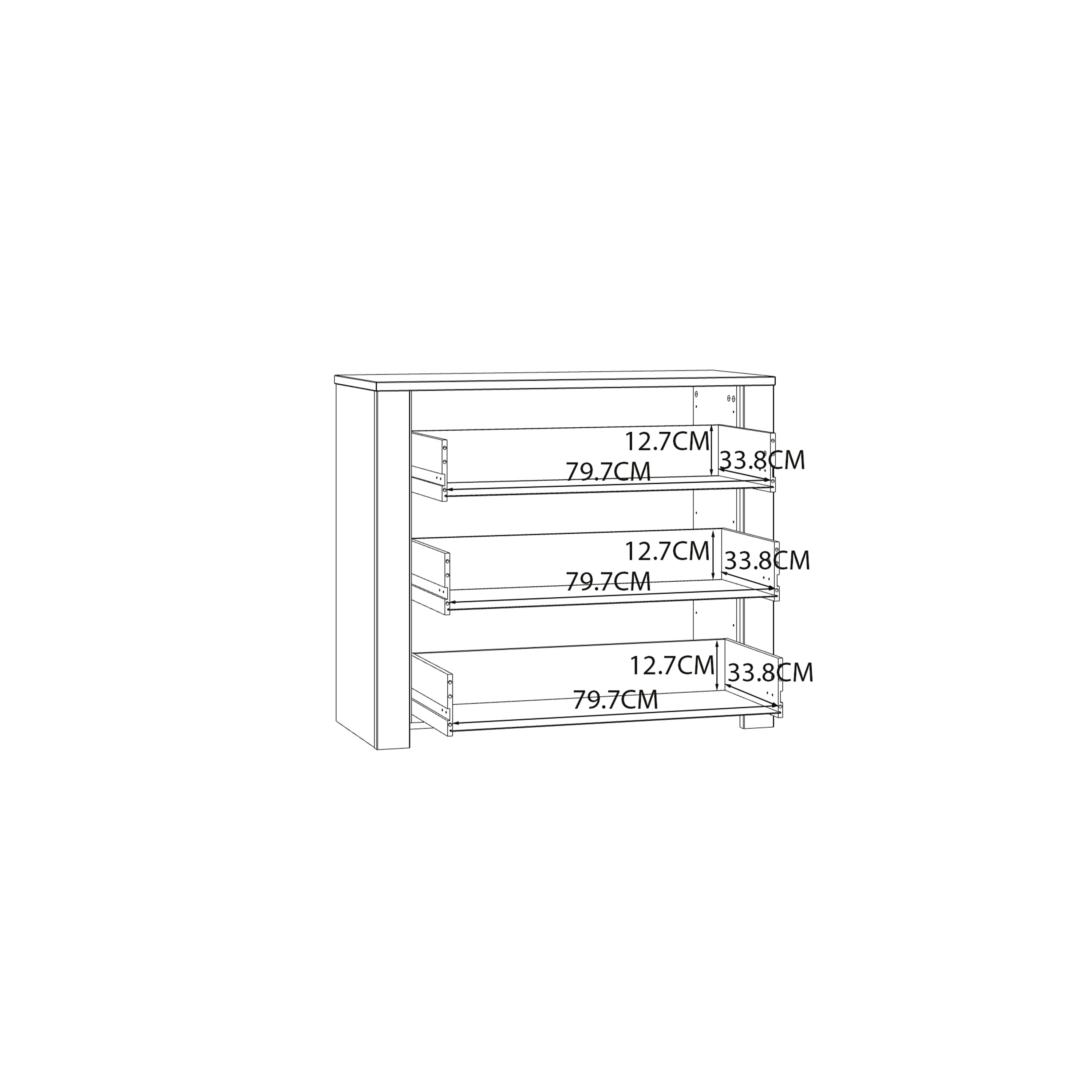 Bohol 3 Drawer Chest in Riviera Oak/White – FTG, view 9
