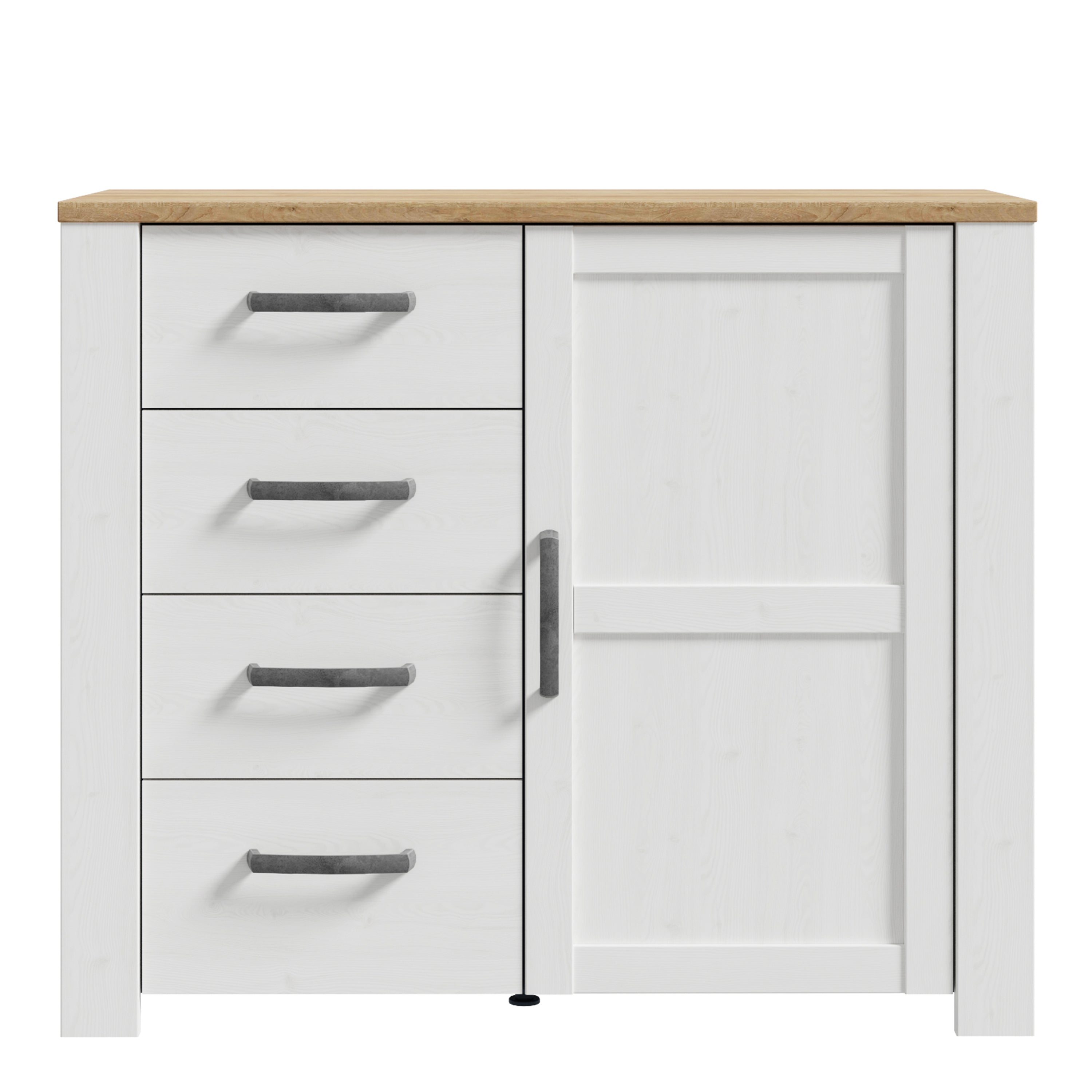 Bohol 1 Door 4 Drawer Chest in Riviera Oak/White – FTG, view 2