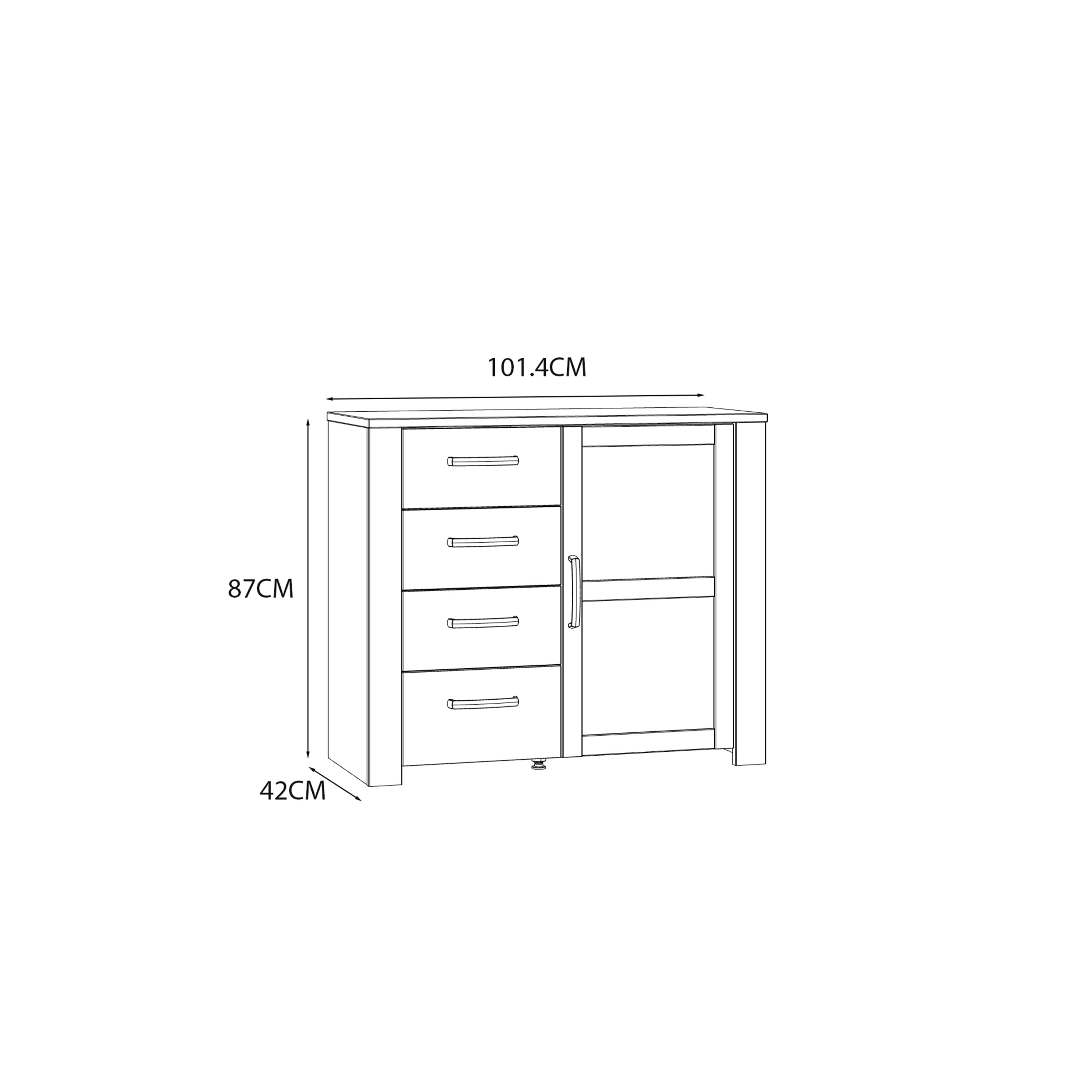 Bohol 1 Door 4 Drawer Chest in Riviera Oak/White – FTG, view 8