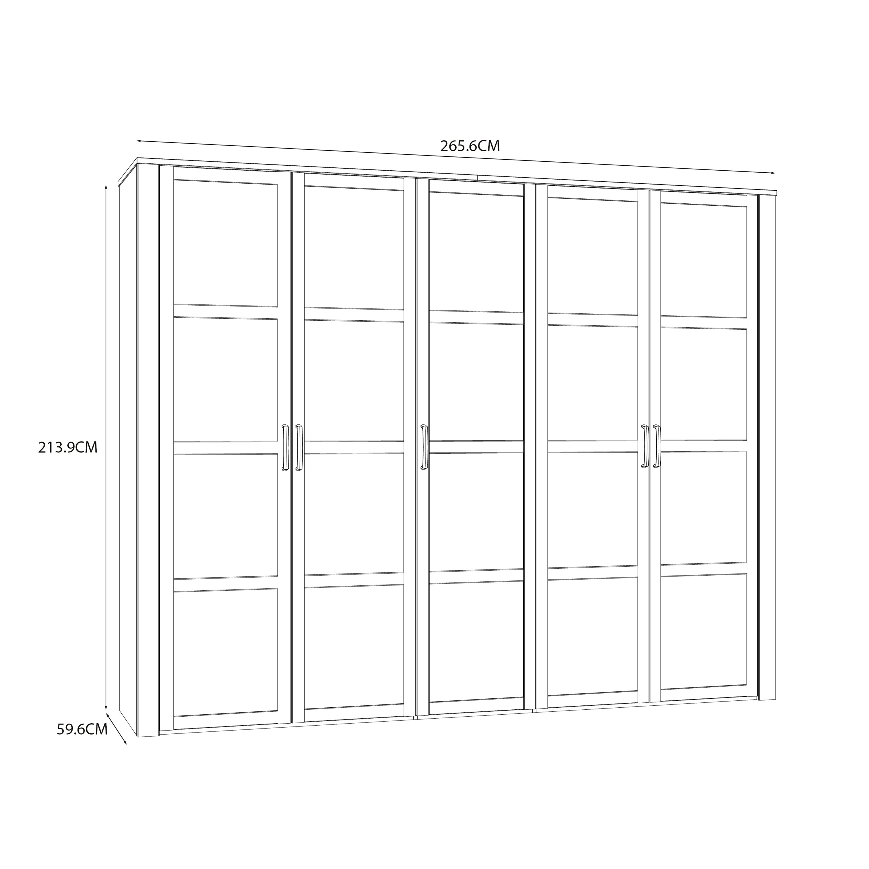 Bohol 5 Door Wardrobe in Riviera Oak/White – FTG, view 7