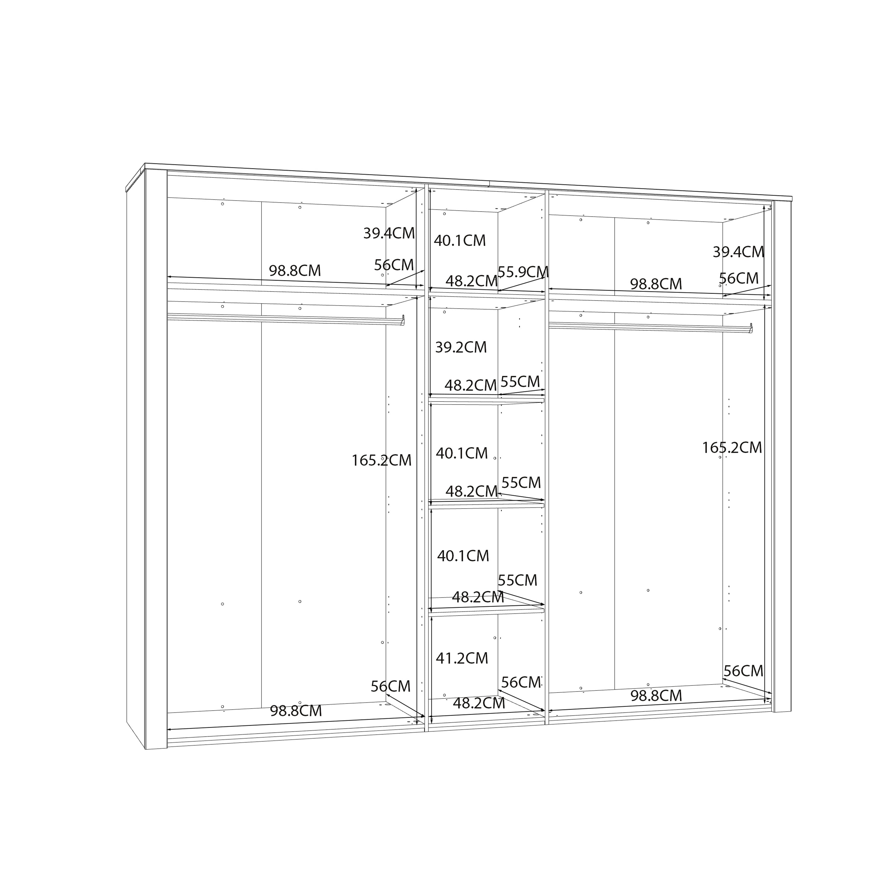 Bohol 5 Door Wardrobe in Riviera Oak/White – FTG, view 8
