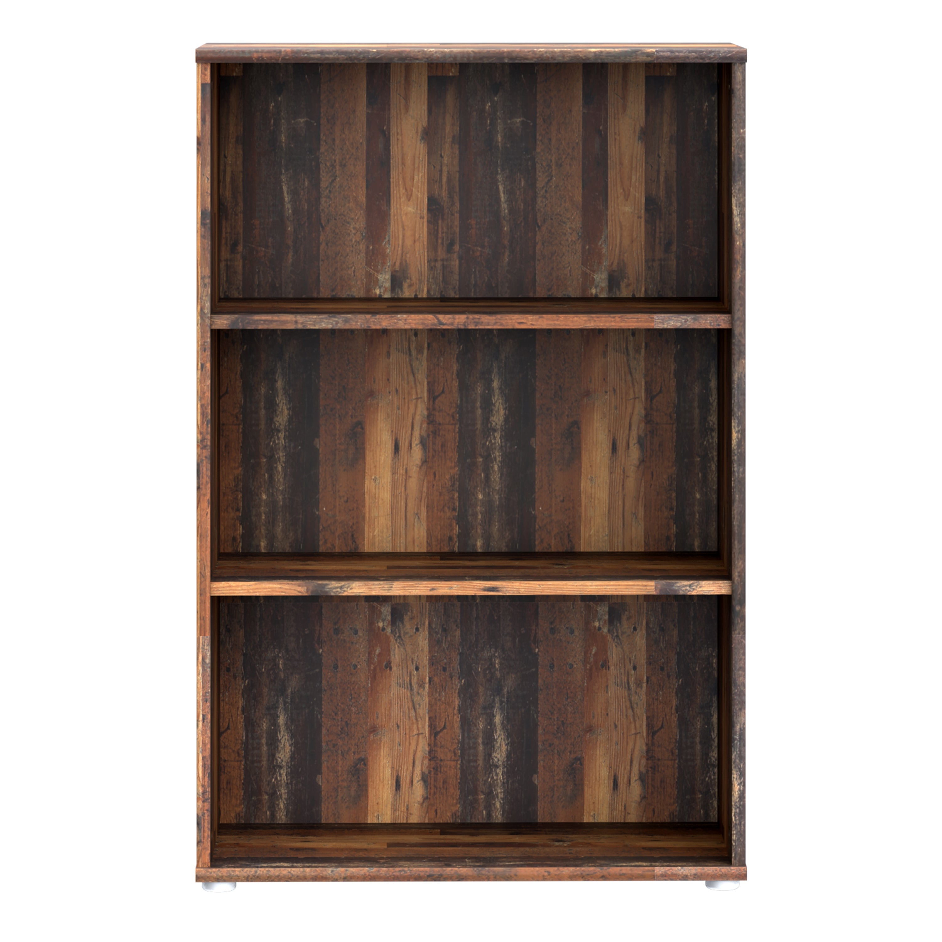 Essential Tall Wide 2 Shelf Bookcase in Vintage Oak – FTG, view 2