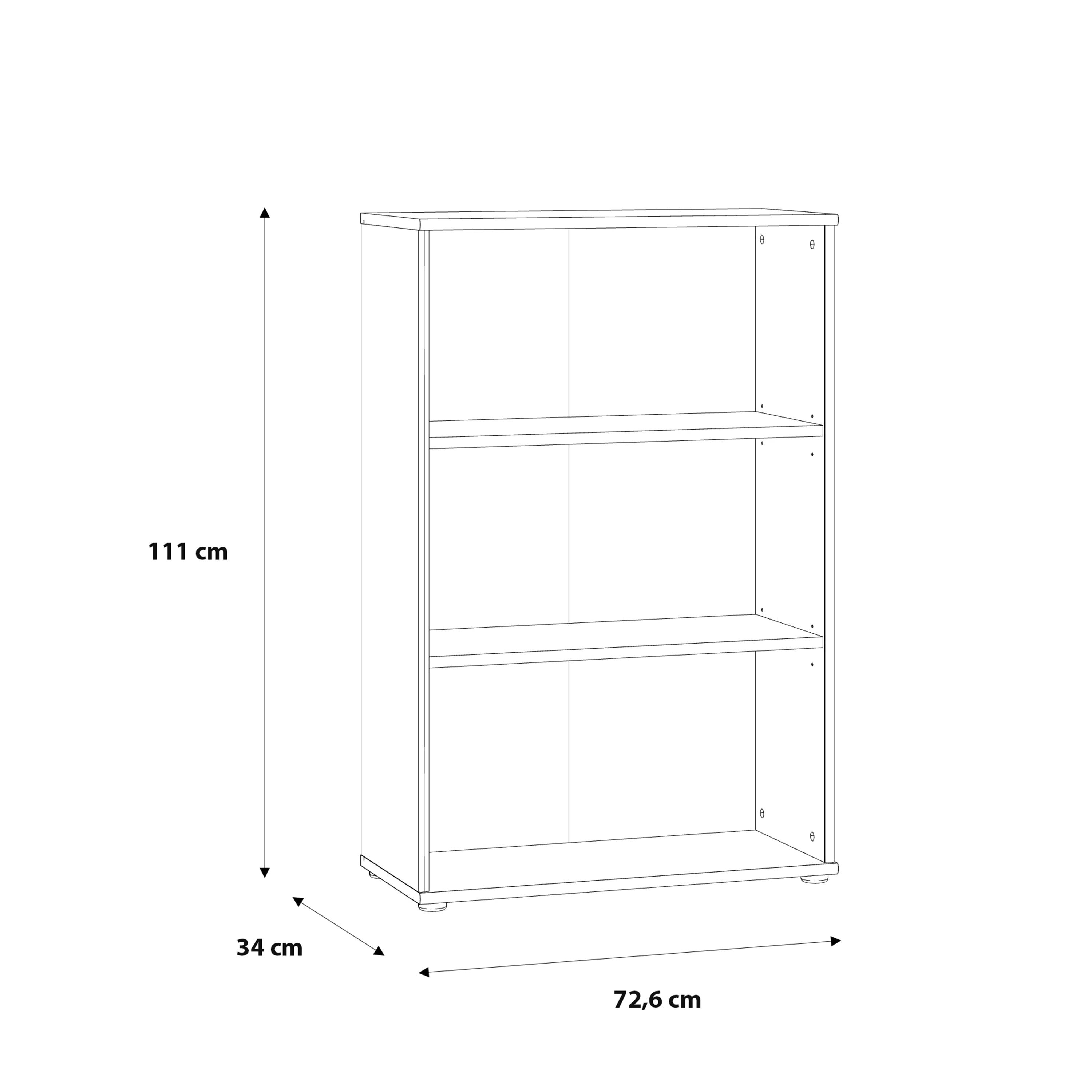 Essential Tall Wide 2 Shelf Bookcase in Vintage Oak – FTG, view 6