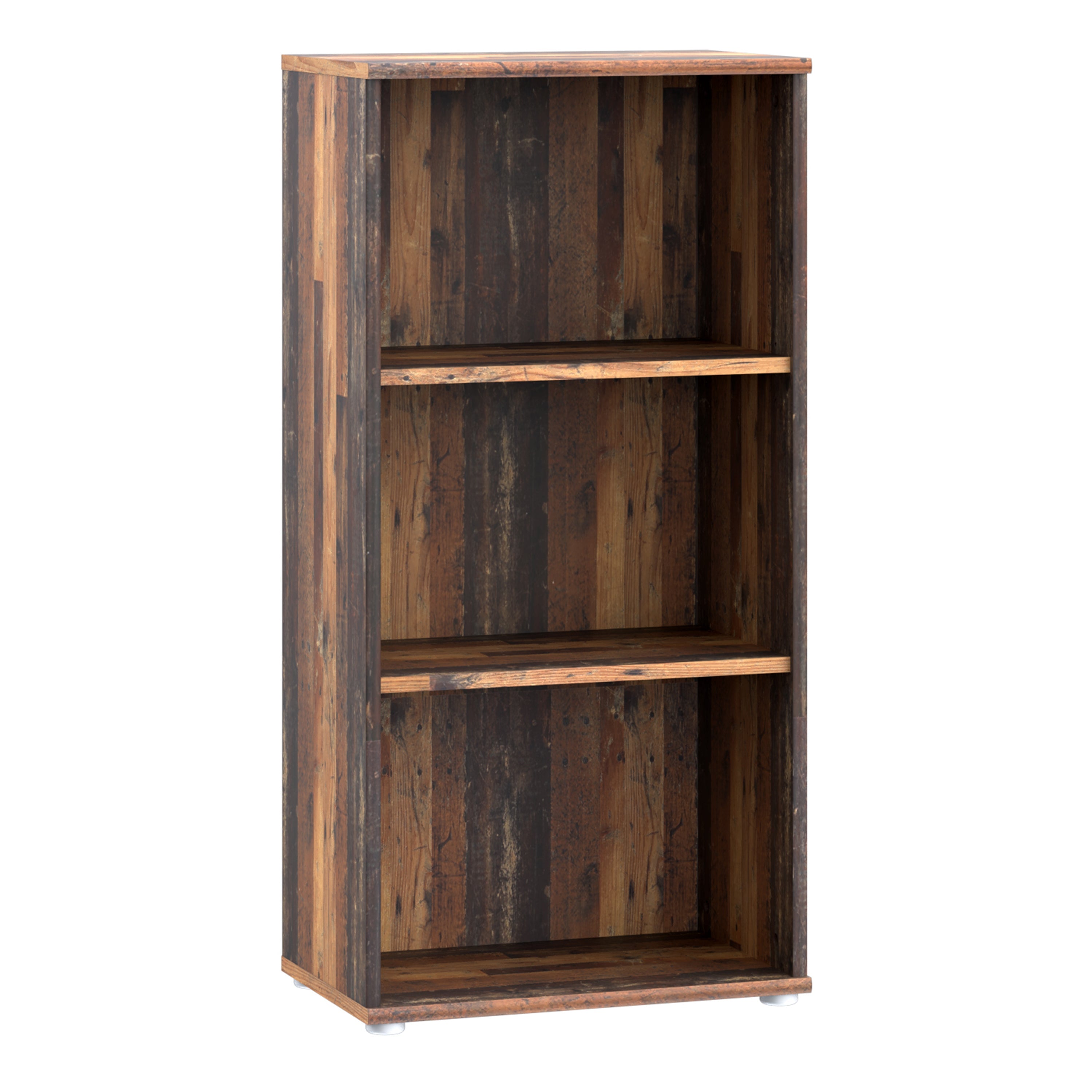 Essential Tall Narrow 2 Shelf Bookcase in Vintage Oak – FTG
