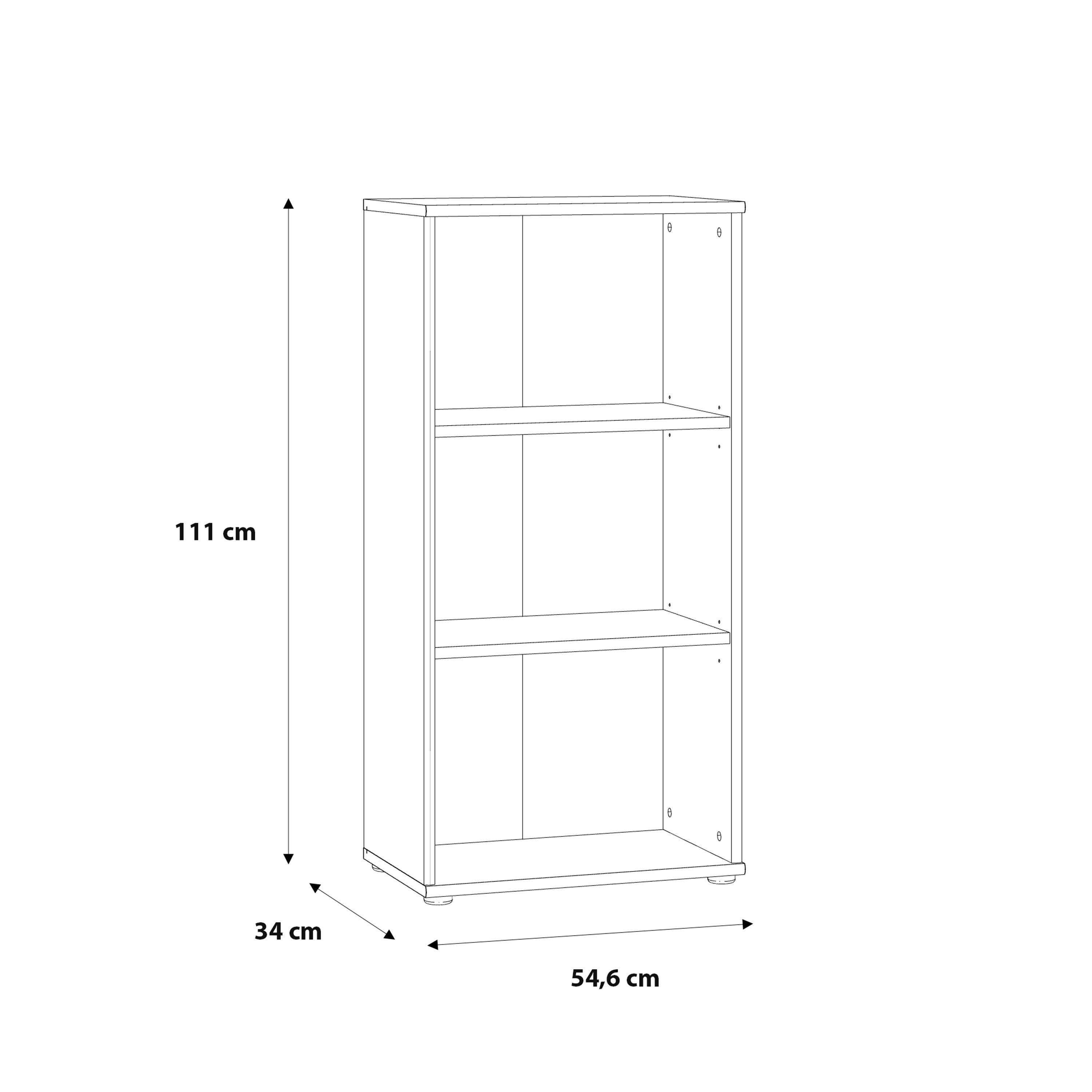 Essential Tall Narrow 2 Shelf Bookcase in Vintage Oak – FTG, view 6