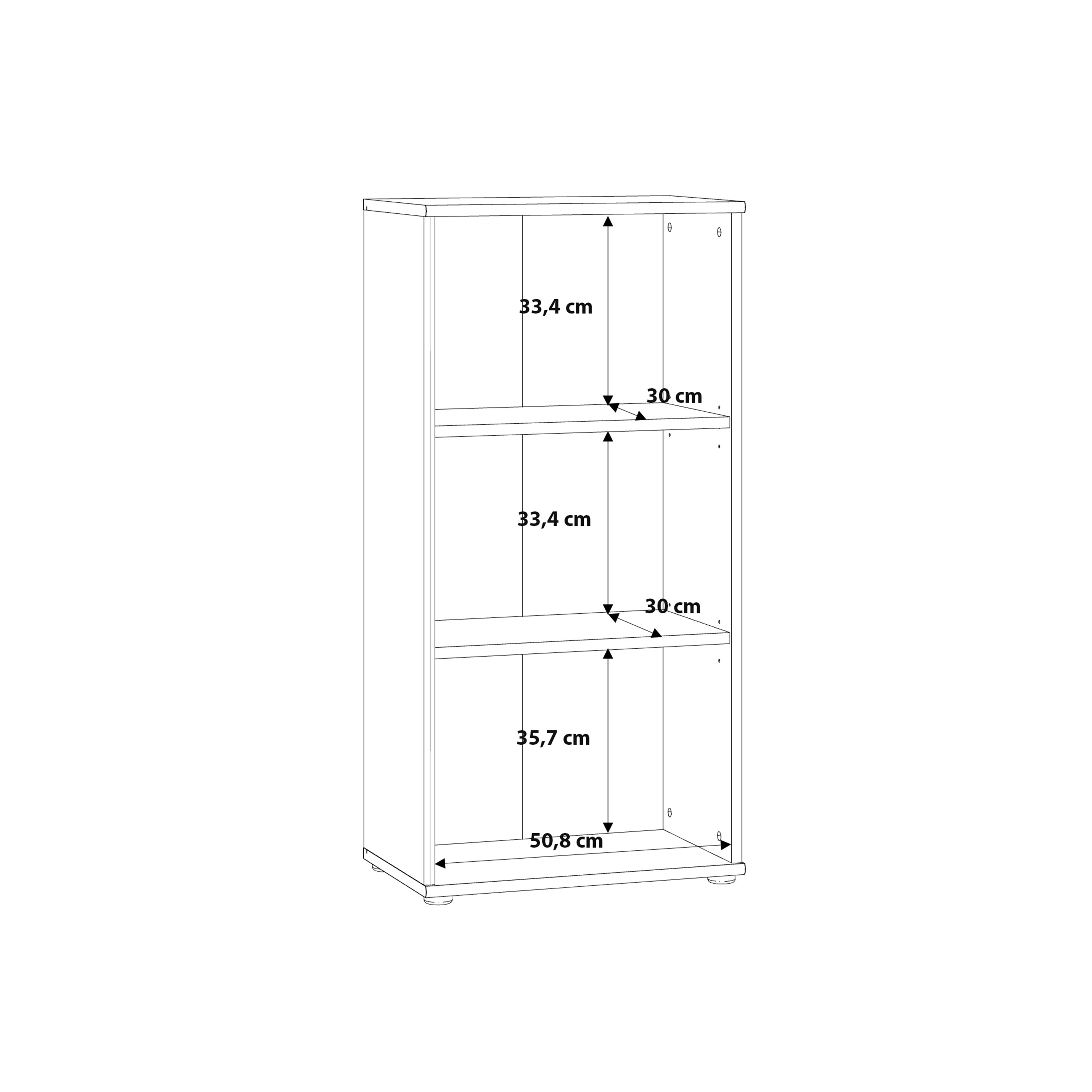 Essential Tall Narrow 2 Shelf Bookcase in Vintage Oak – FTG, view 7