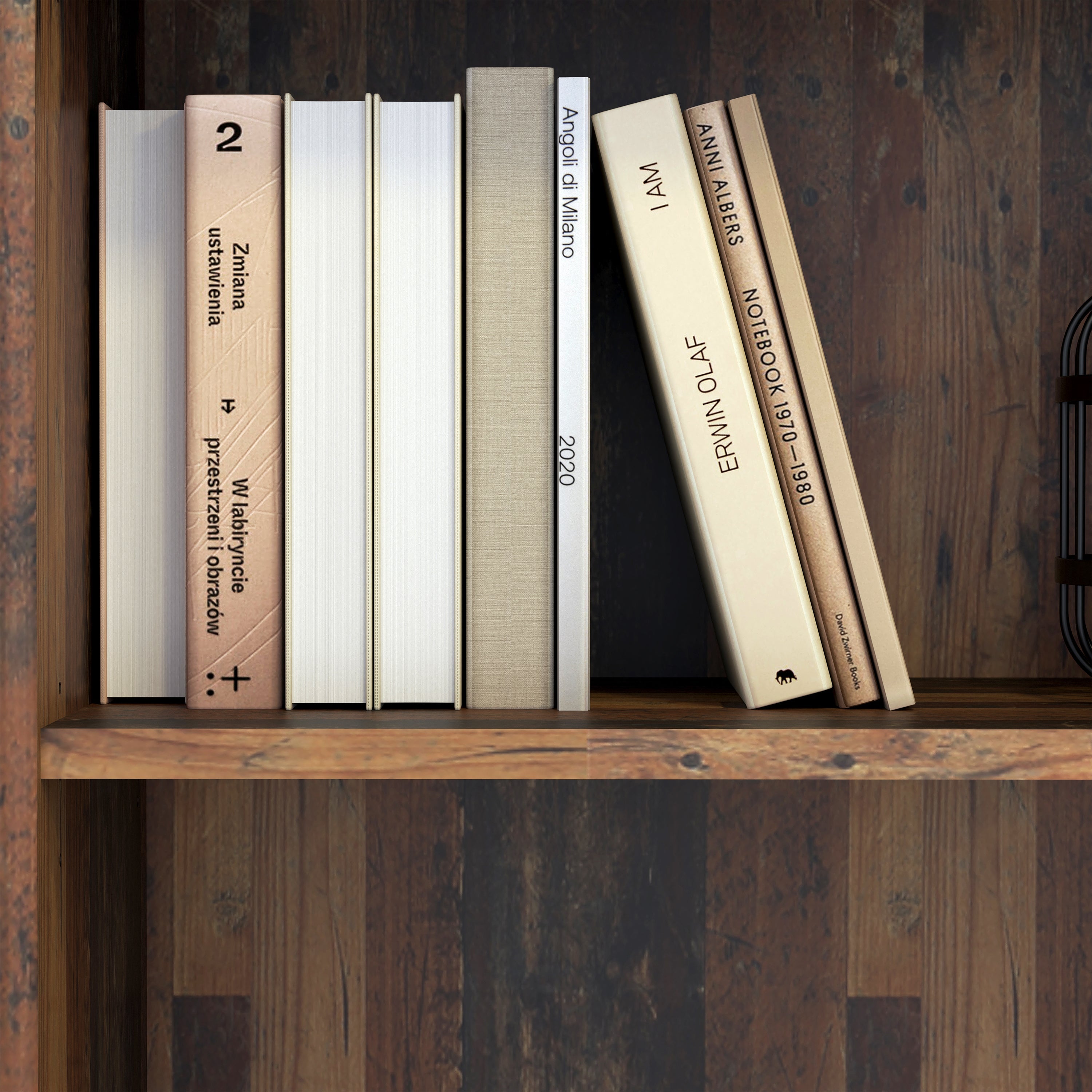 Essential Narrow 5 Shelf Bookcase in Vintage Oak – FTG, view 5
