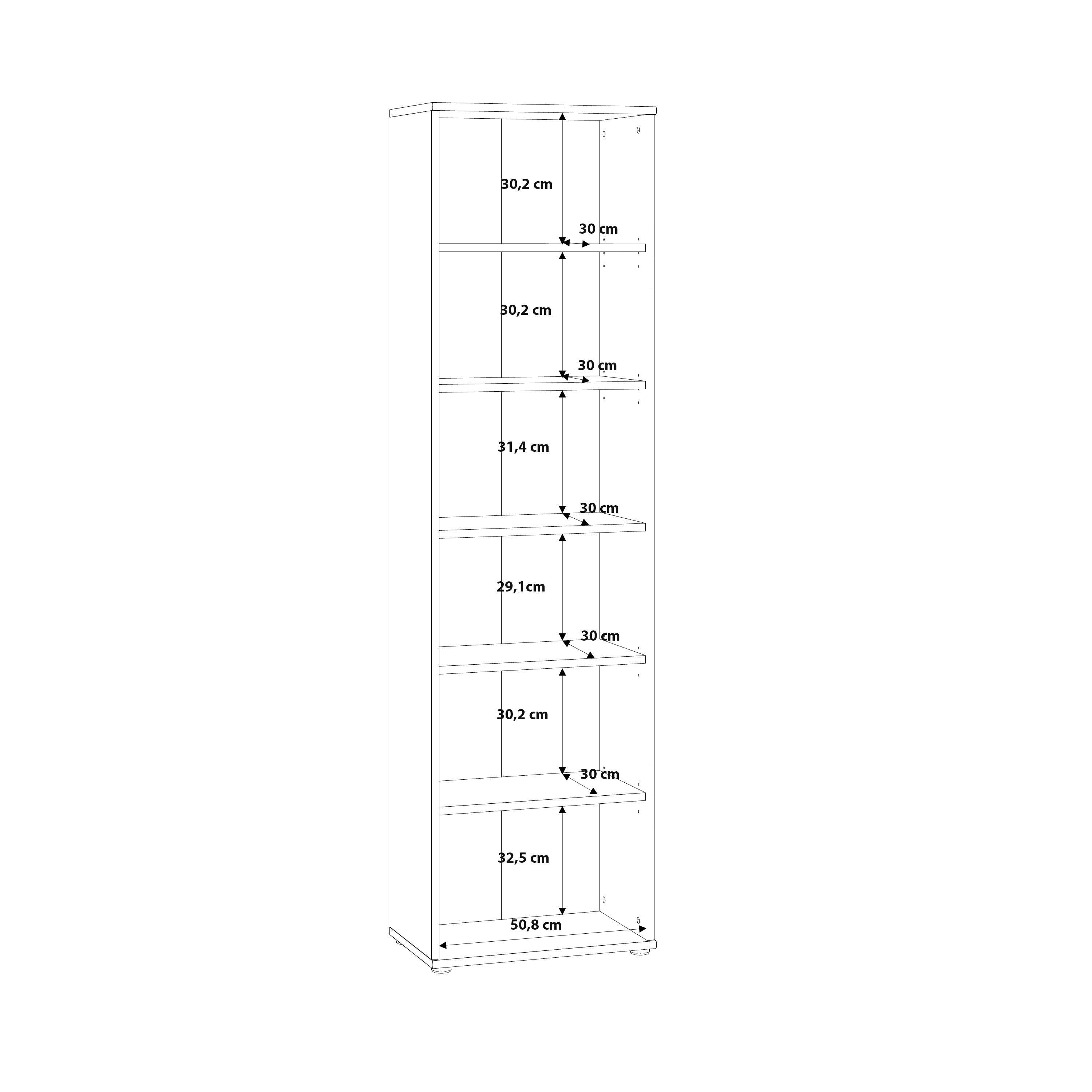 Essential Narrow 5 Shelf Bookcase in Vintage Oak – FTG, view 7
