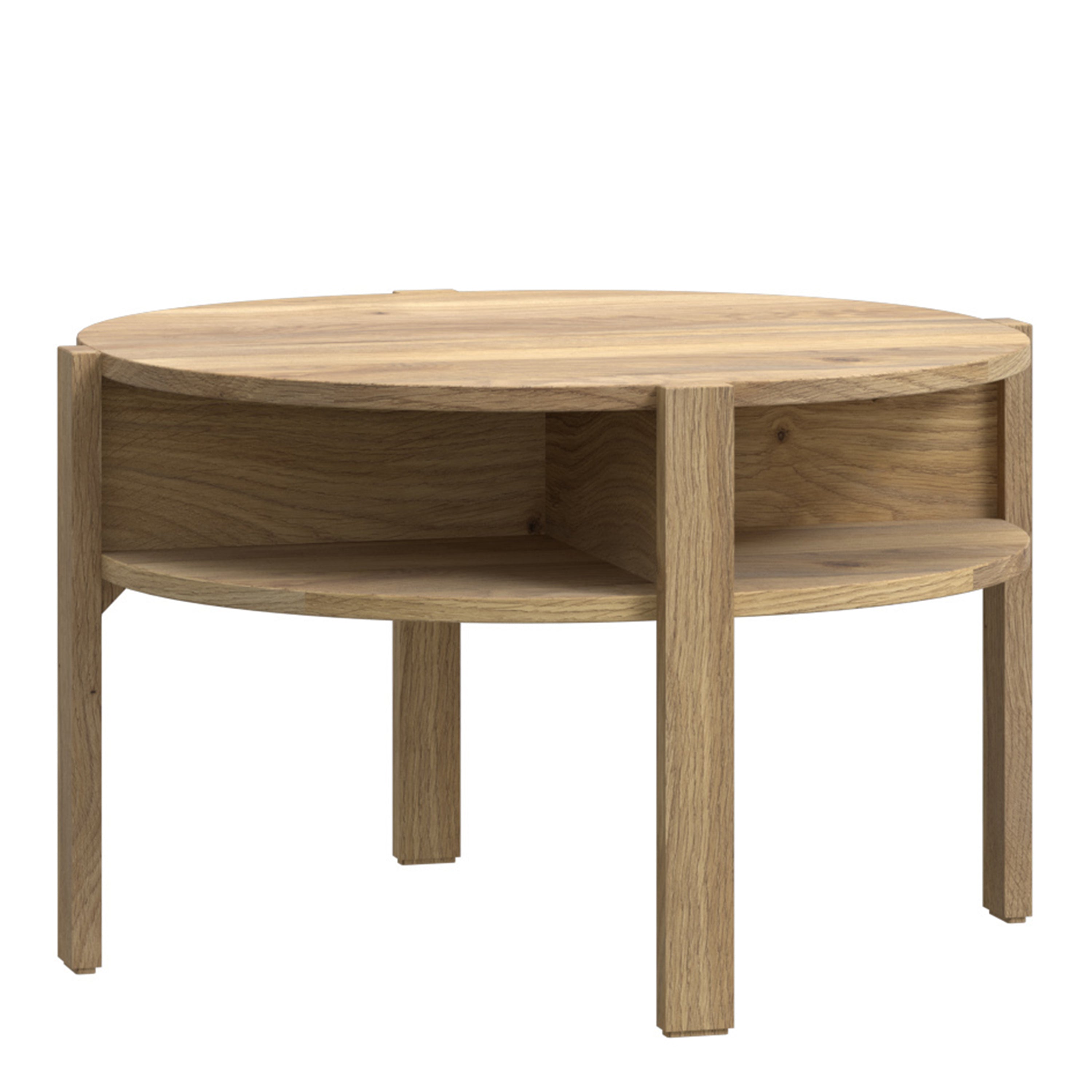 Tobago Round Coffee Table with Open Shelf in Mauvella Oak