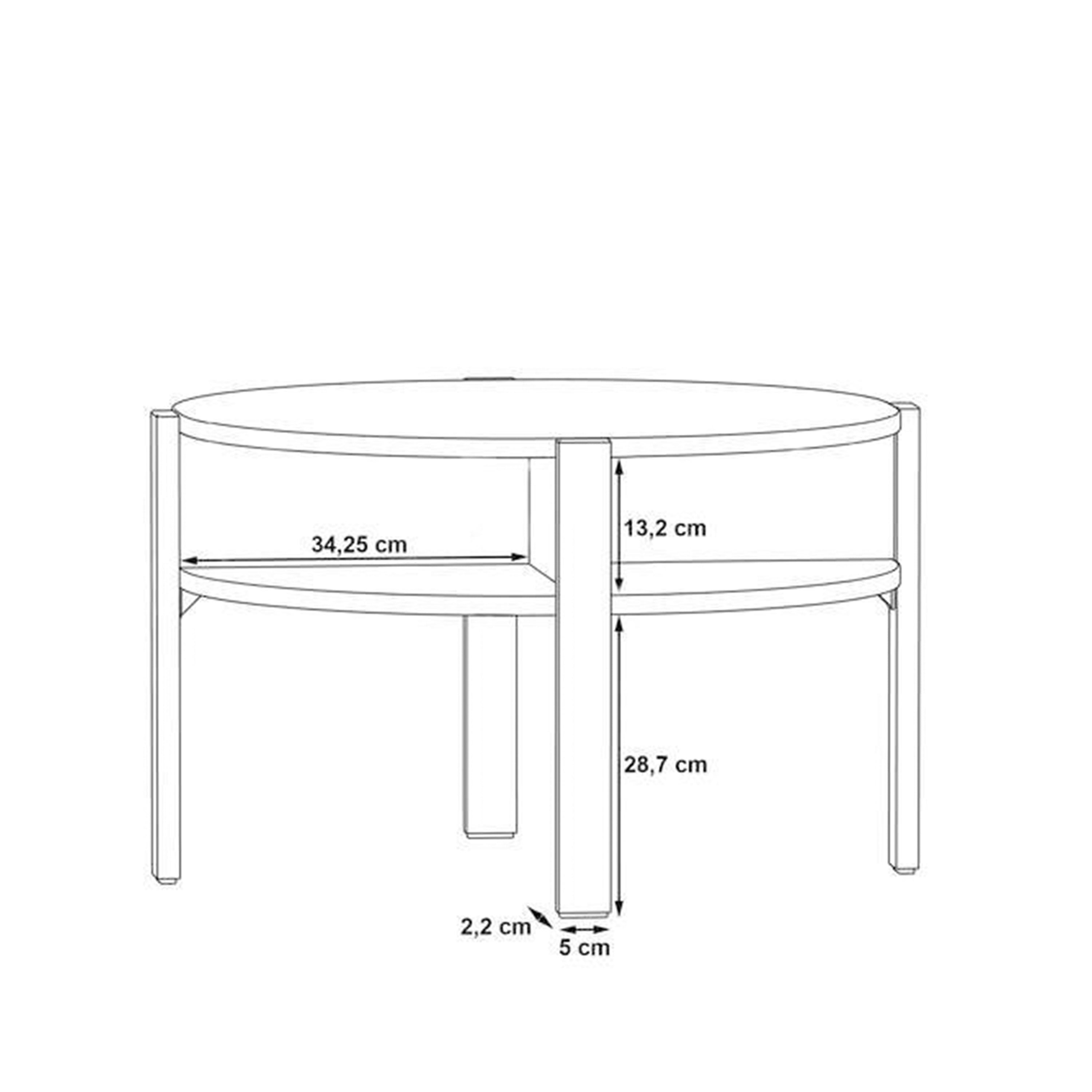Tobago Round Coffee Table with Open Shelf in Sage Green