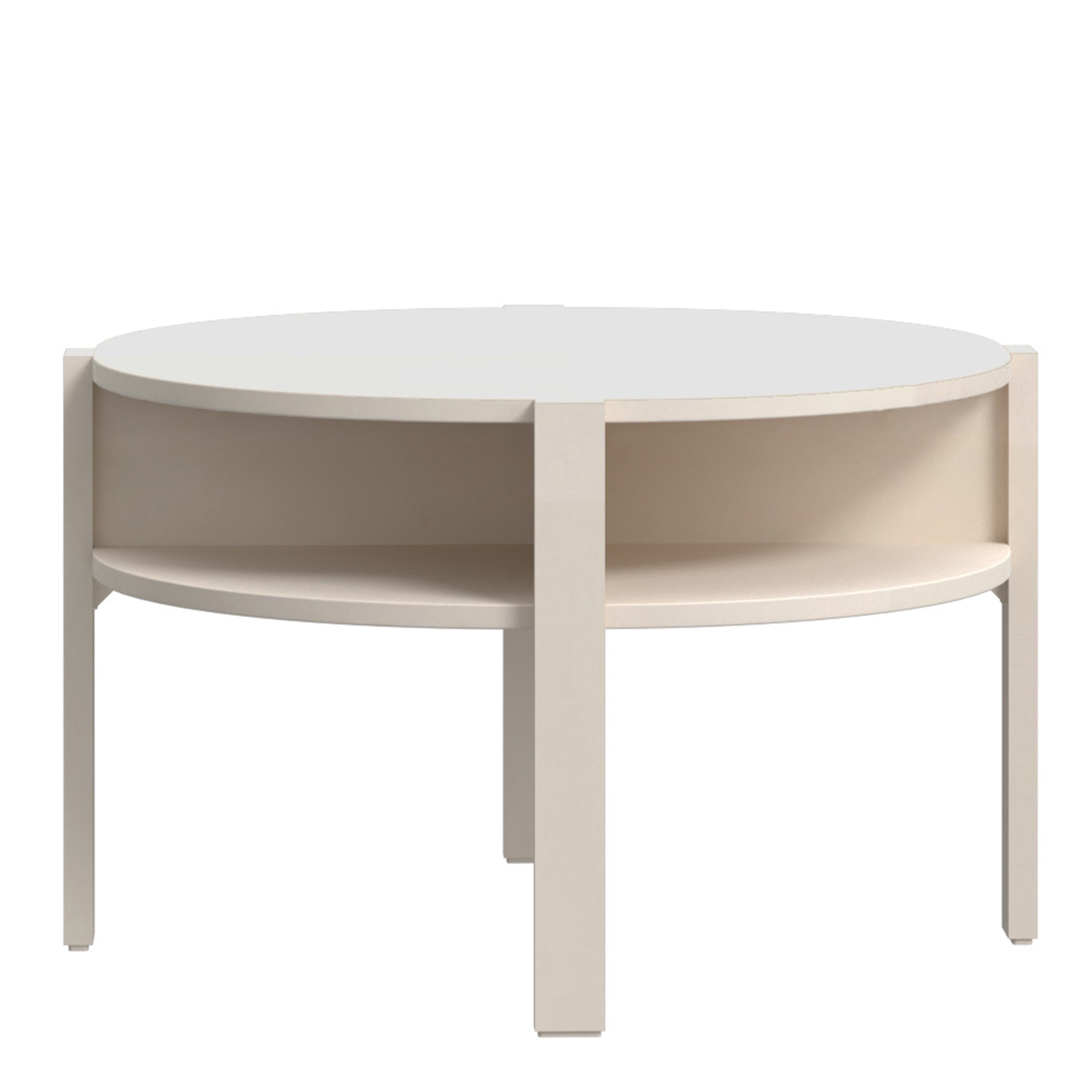 Tobago Round Coffee Table with Open Shelf in Sand