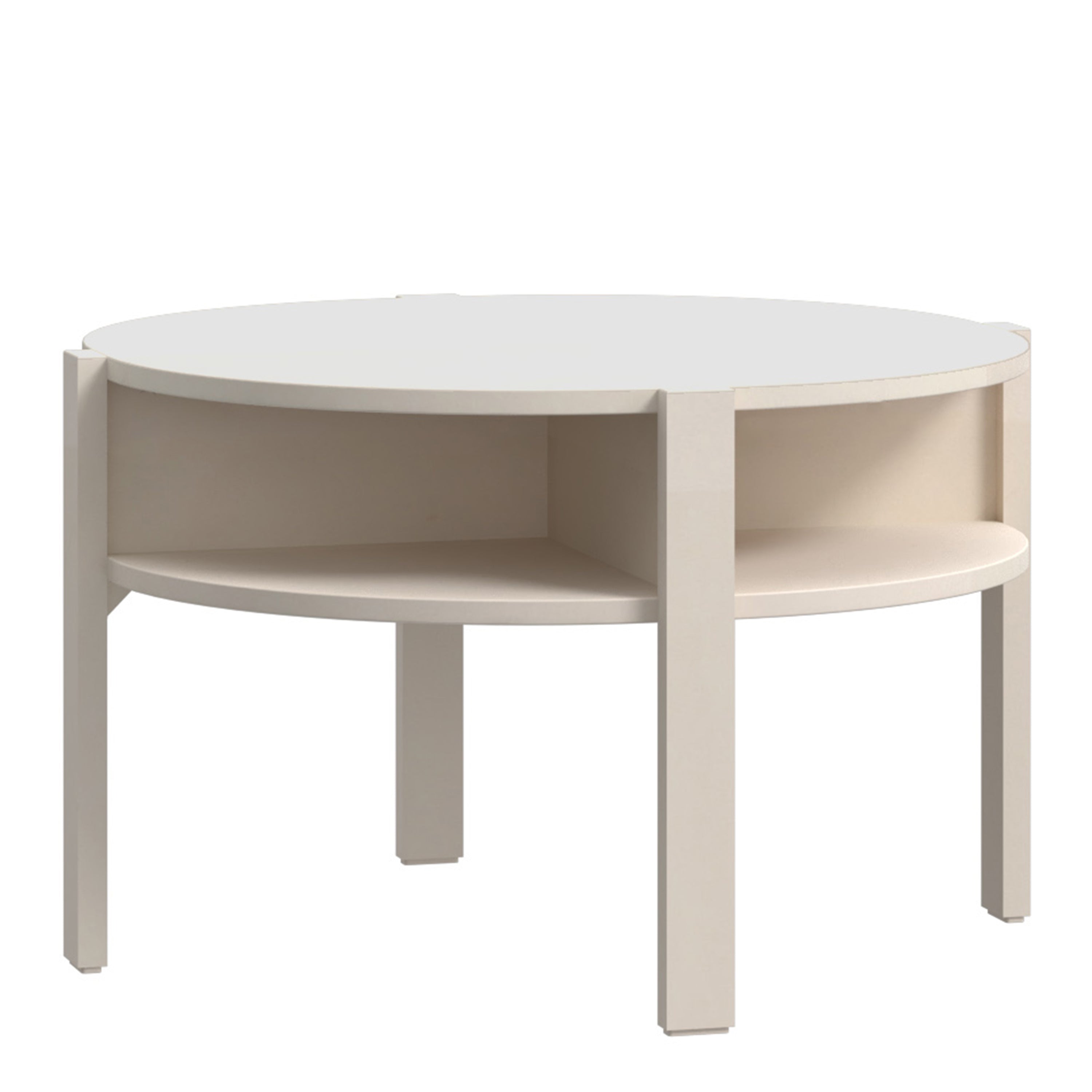 Tobago Round Coffee Table with Open Shelf in Sand