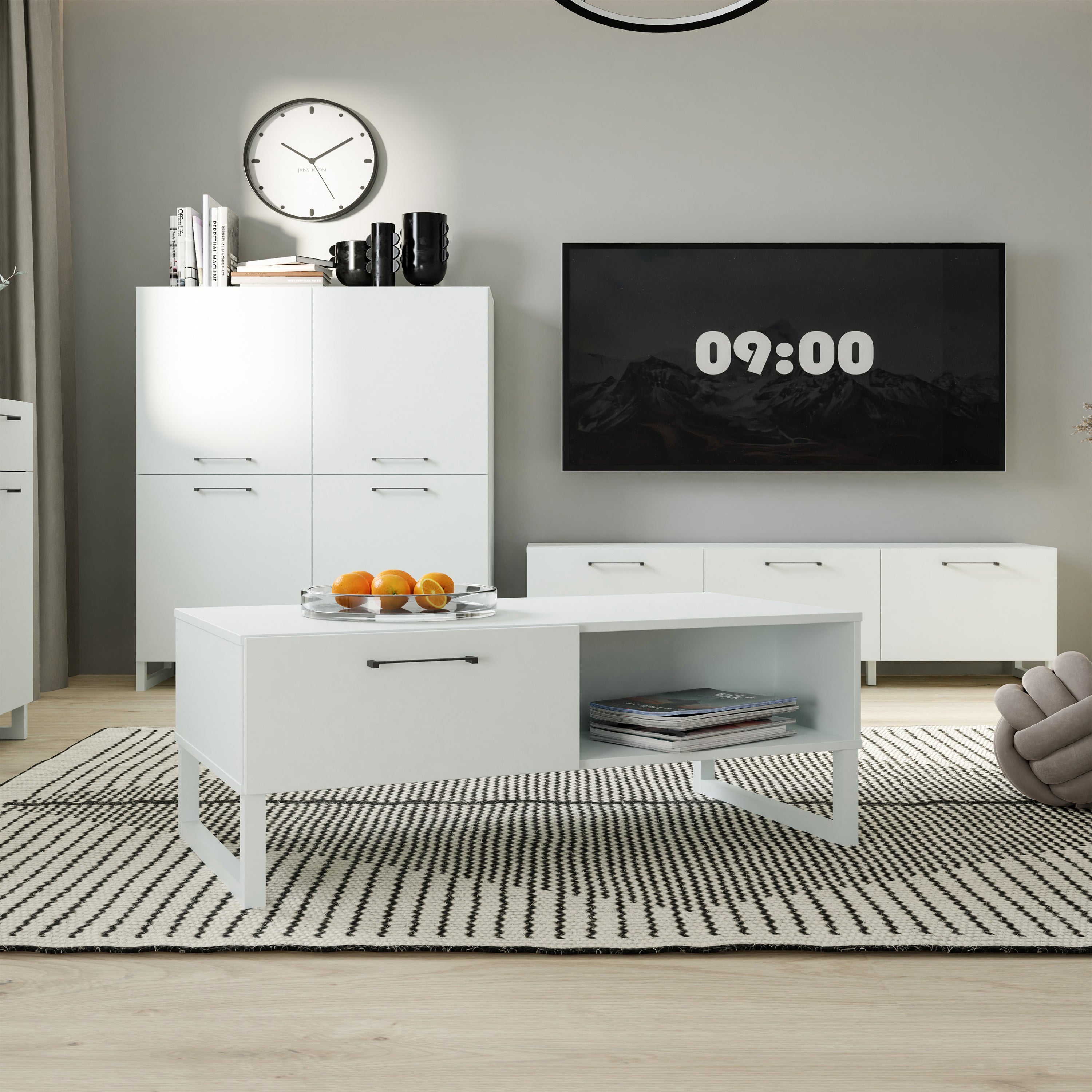 Sali 1 Drawer Coffee Table in Light Grey – FTG, view 5
