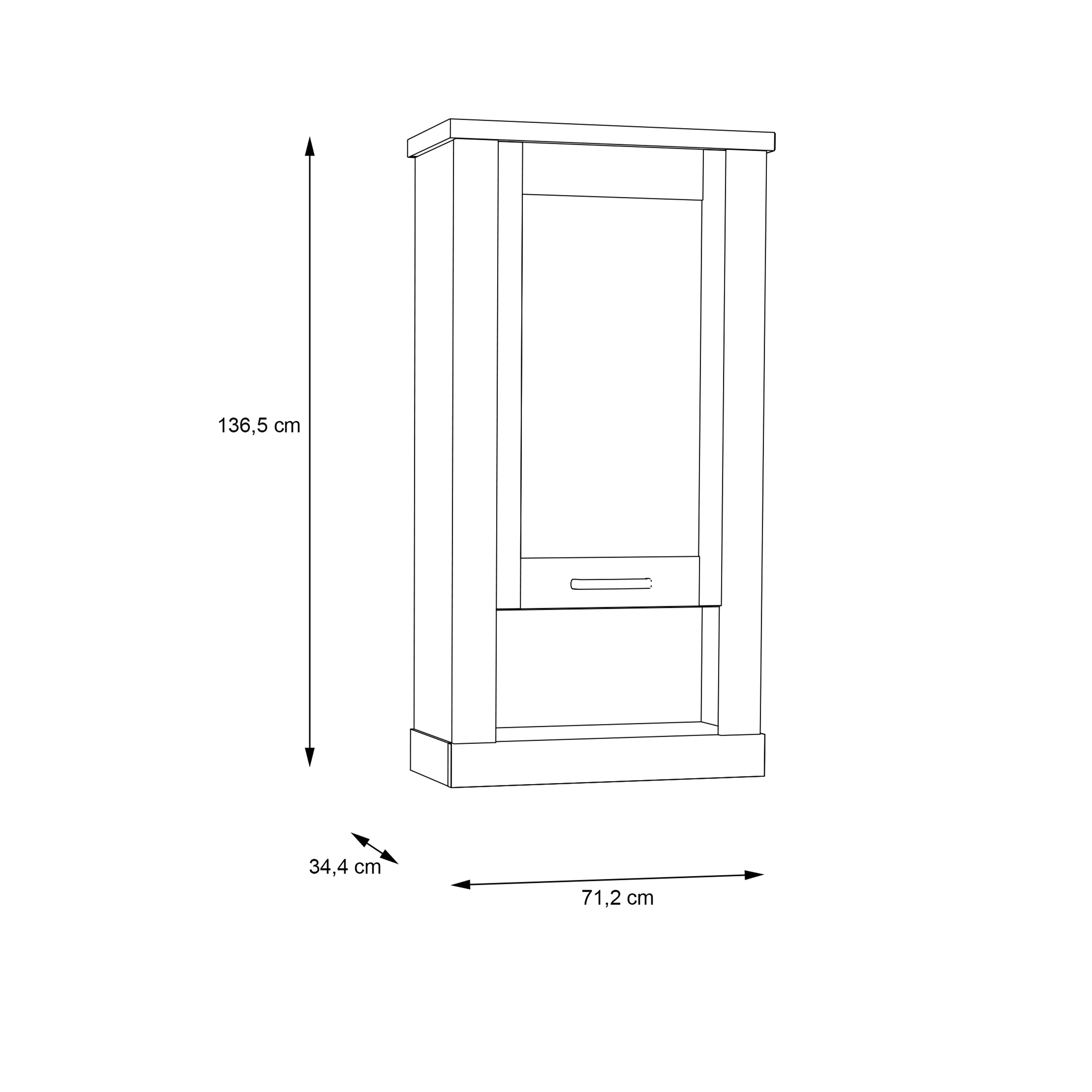 Corona Wall Display cabinet in Artisan Oak – FTG, view 8
