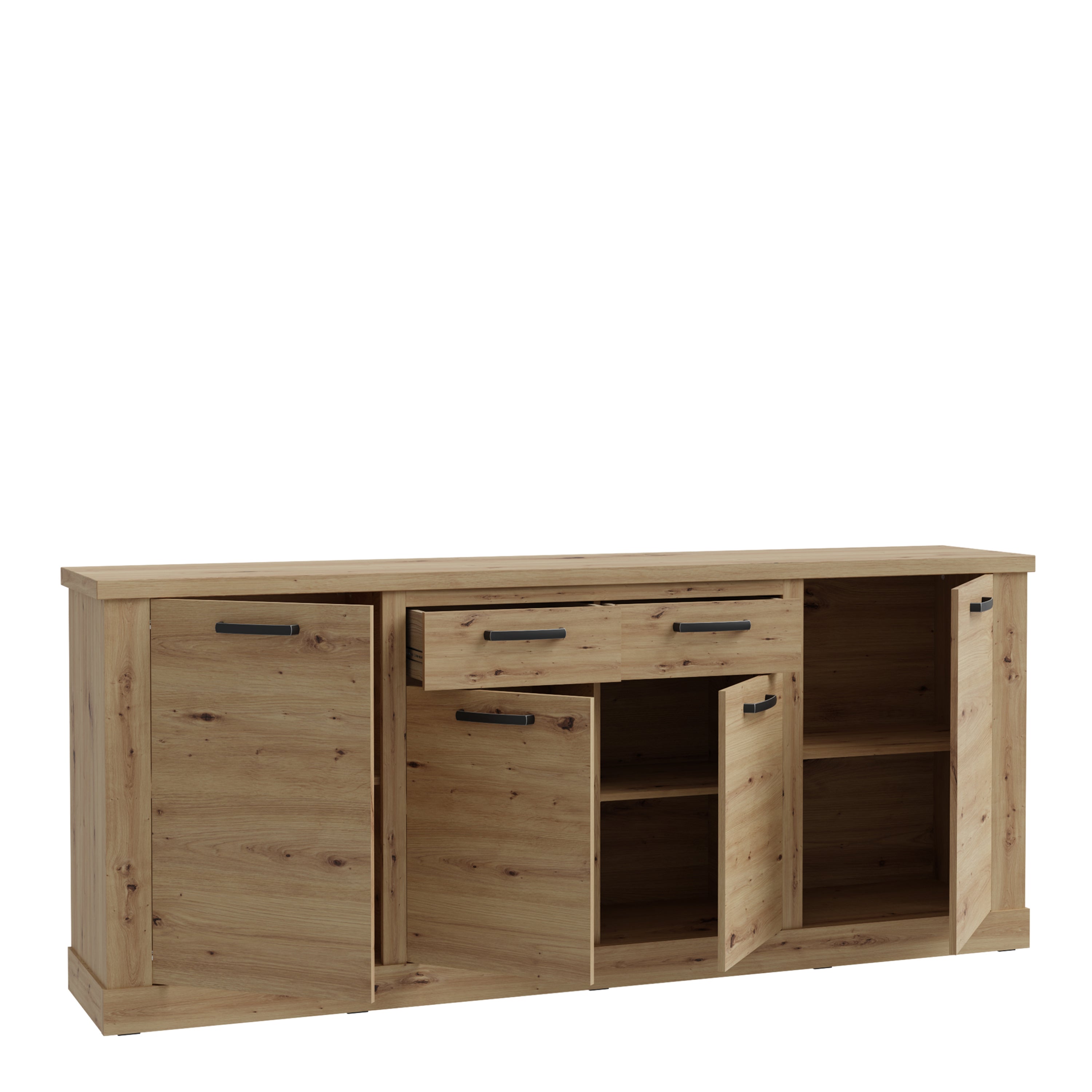 Corona 4 Door 2 Drawer Sideboard in Artisan Oak – FTG, view 3