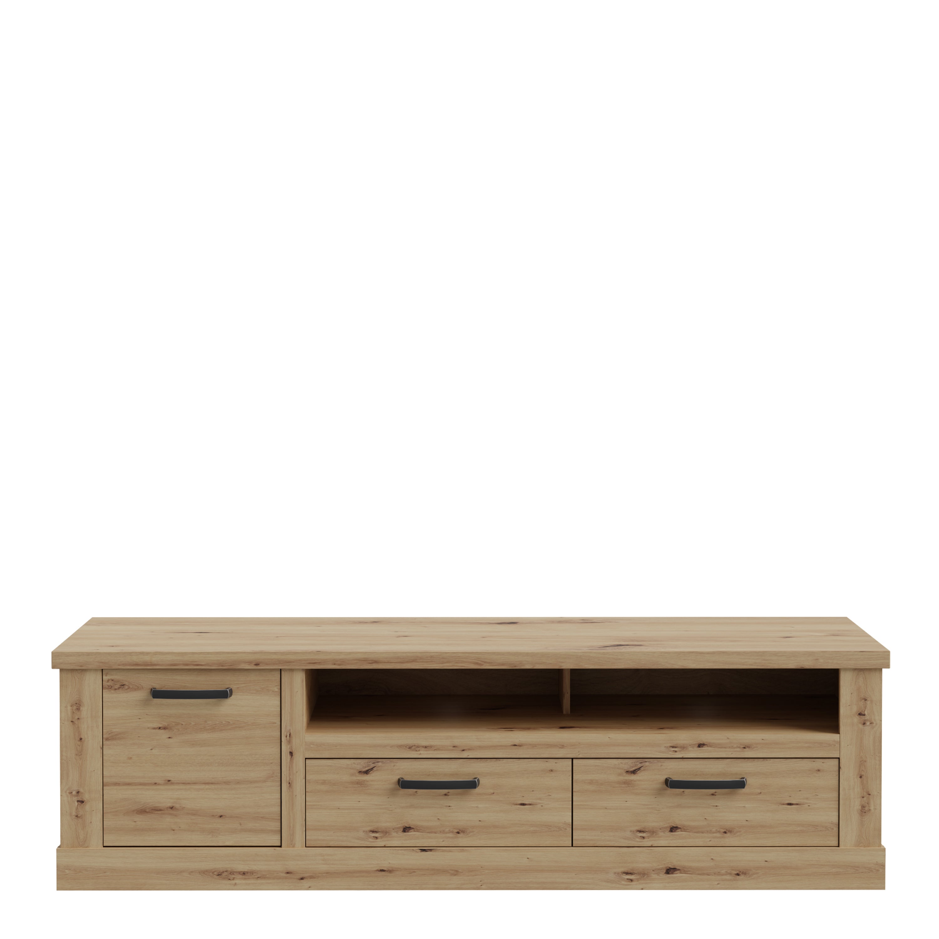 Corona 2 Drawer 1 Door Coffee TV Unit in Artisan Oak – FTG, view 2