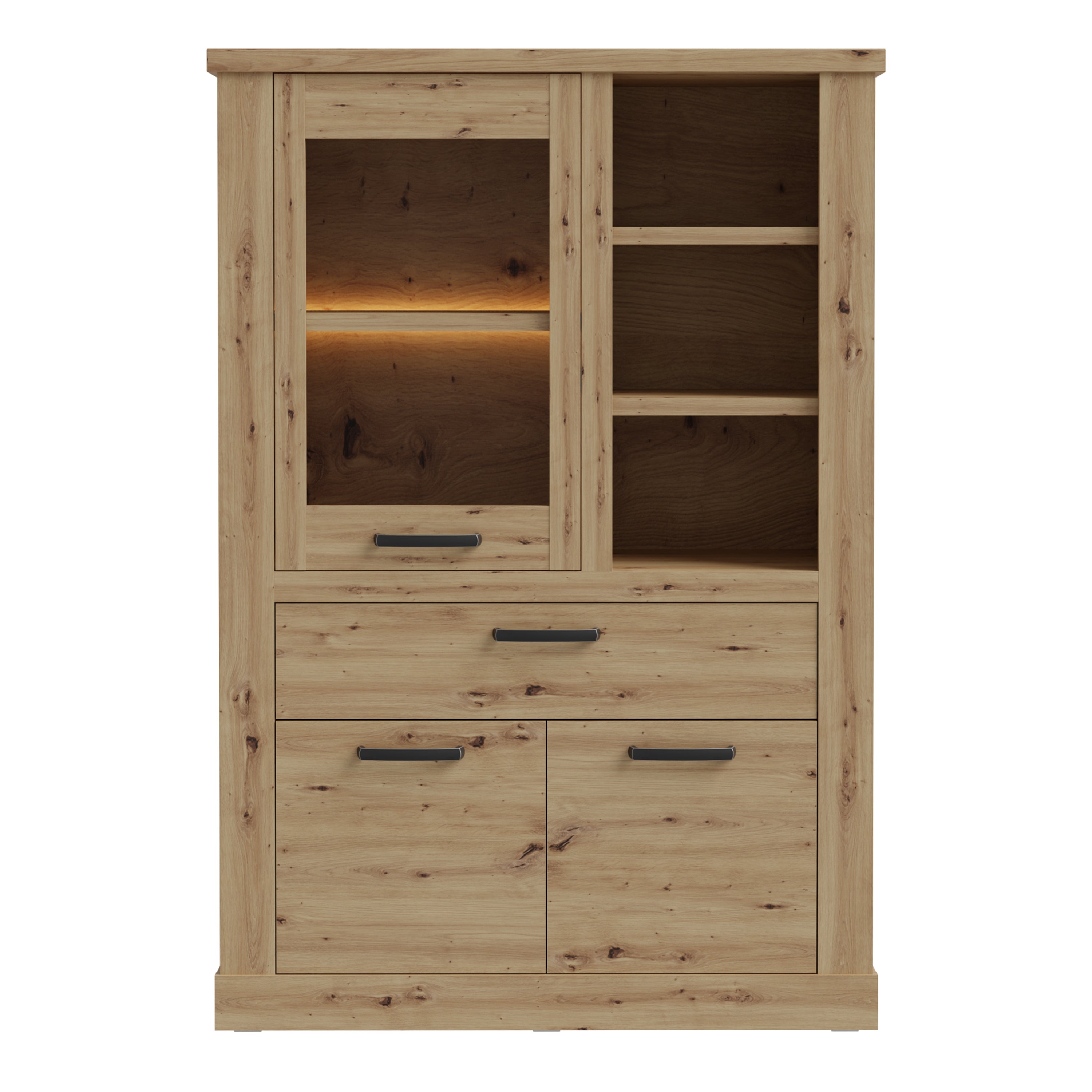 Corona Display Cabinet in Artisan Oak – FTG, view 2