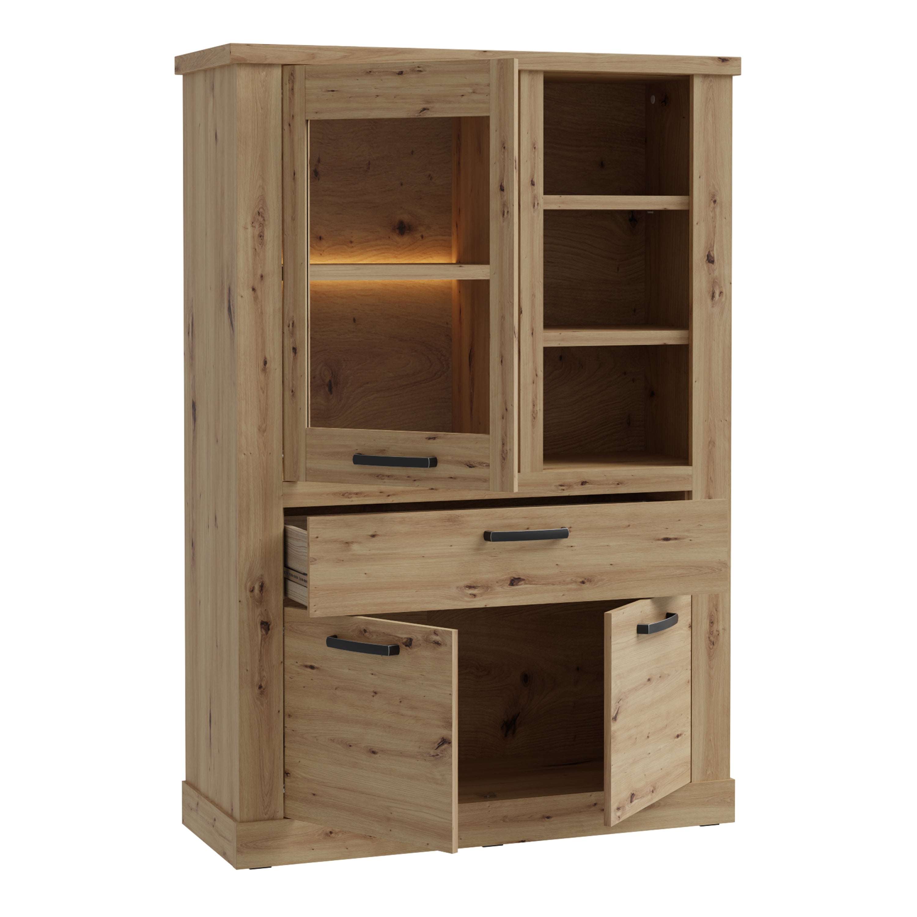 Corona Display Cabinet in Artisan Oak – FTG, view 3