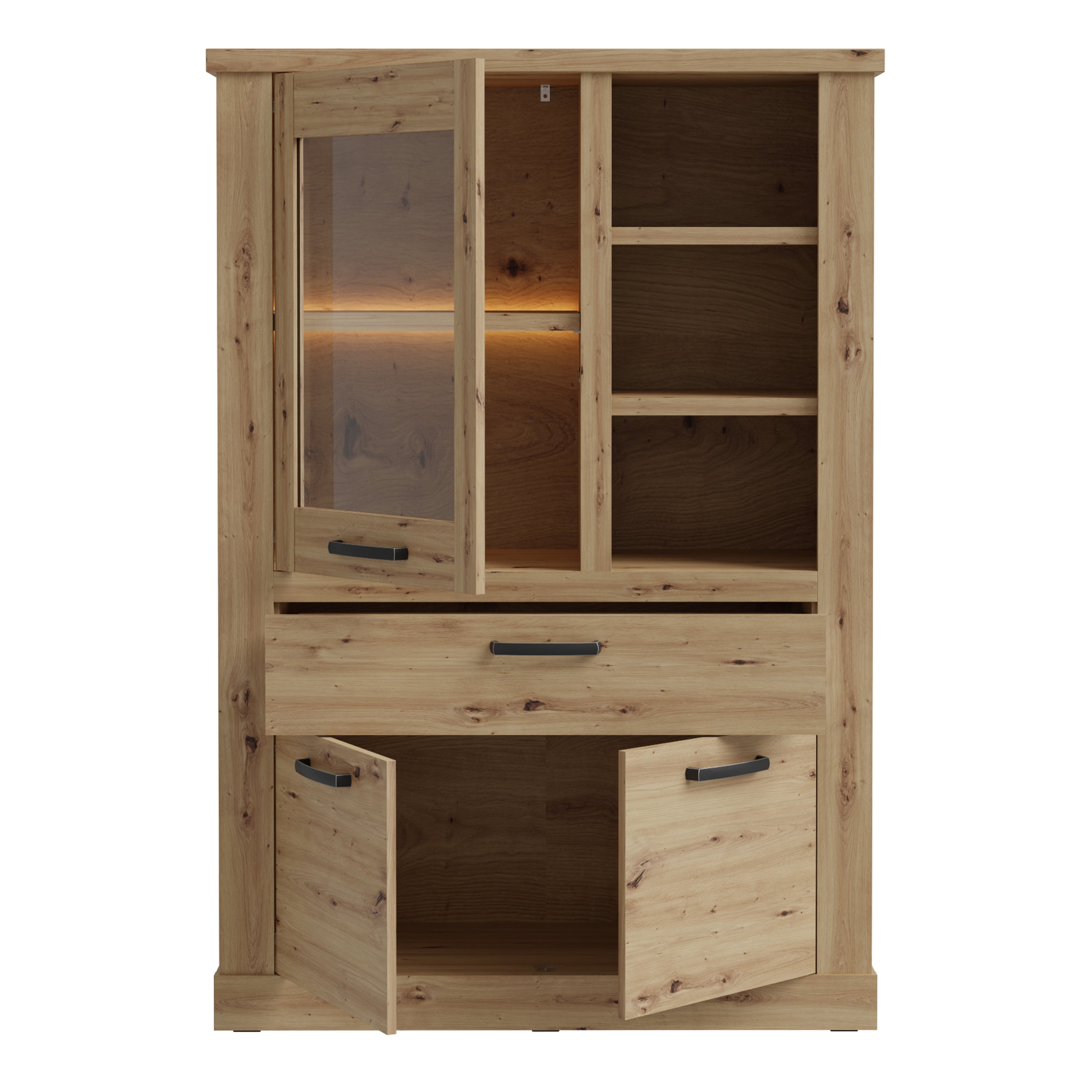 Corona Display Cabinet in Artisan Oak – FTG, view 4