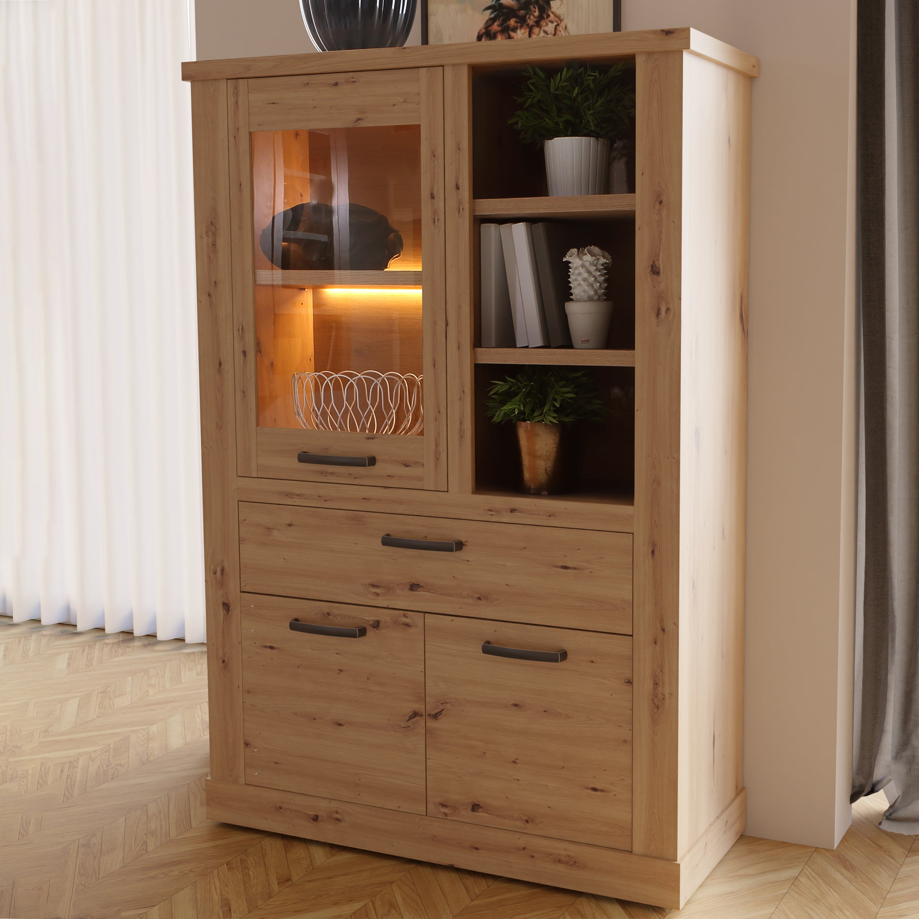 Corona Display Cabinet in Artisan Oak – FTG, view 7