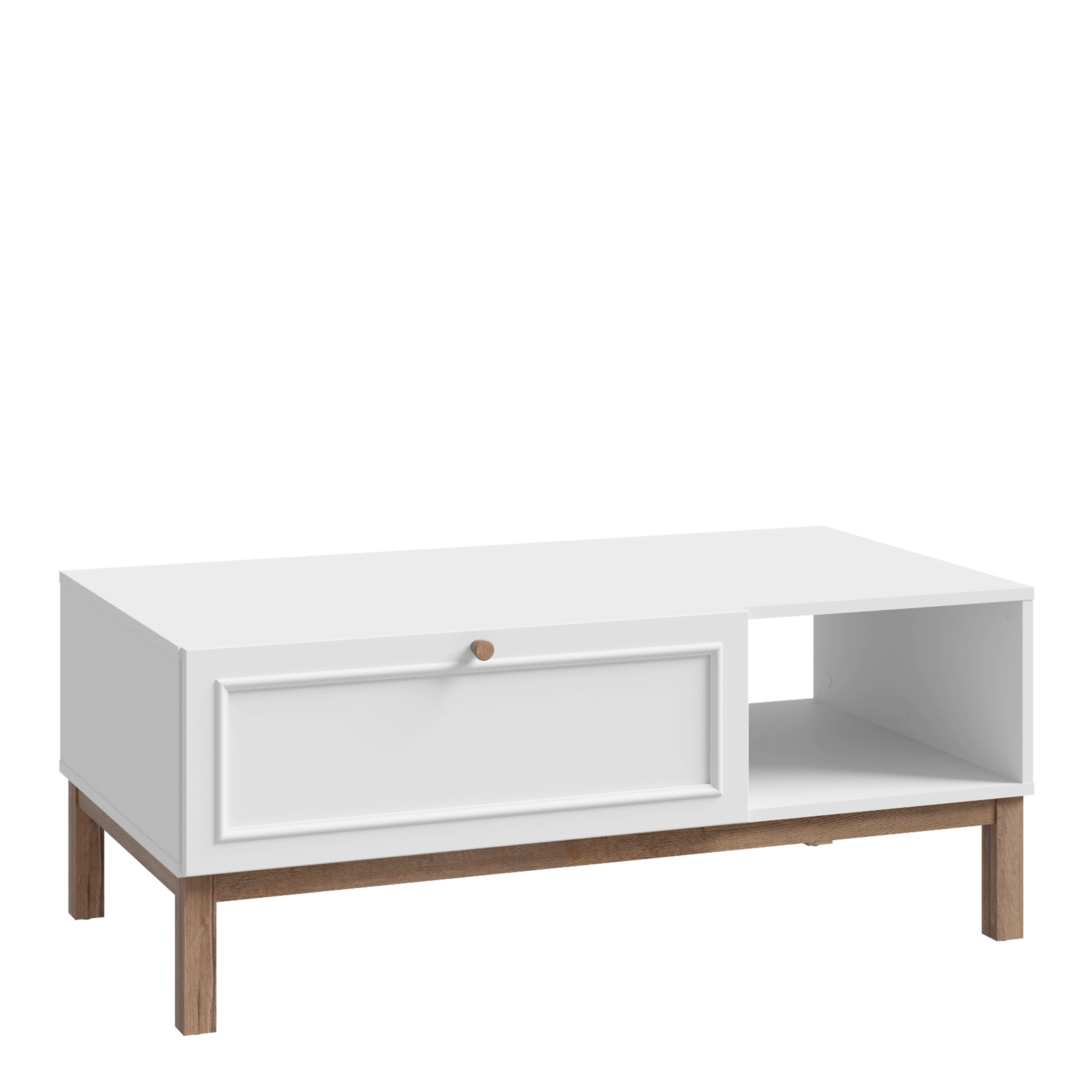 Wensley 1 Drawer Coffee Table in Light Grey and Oak – FTG