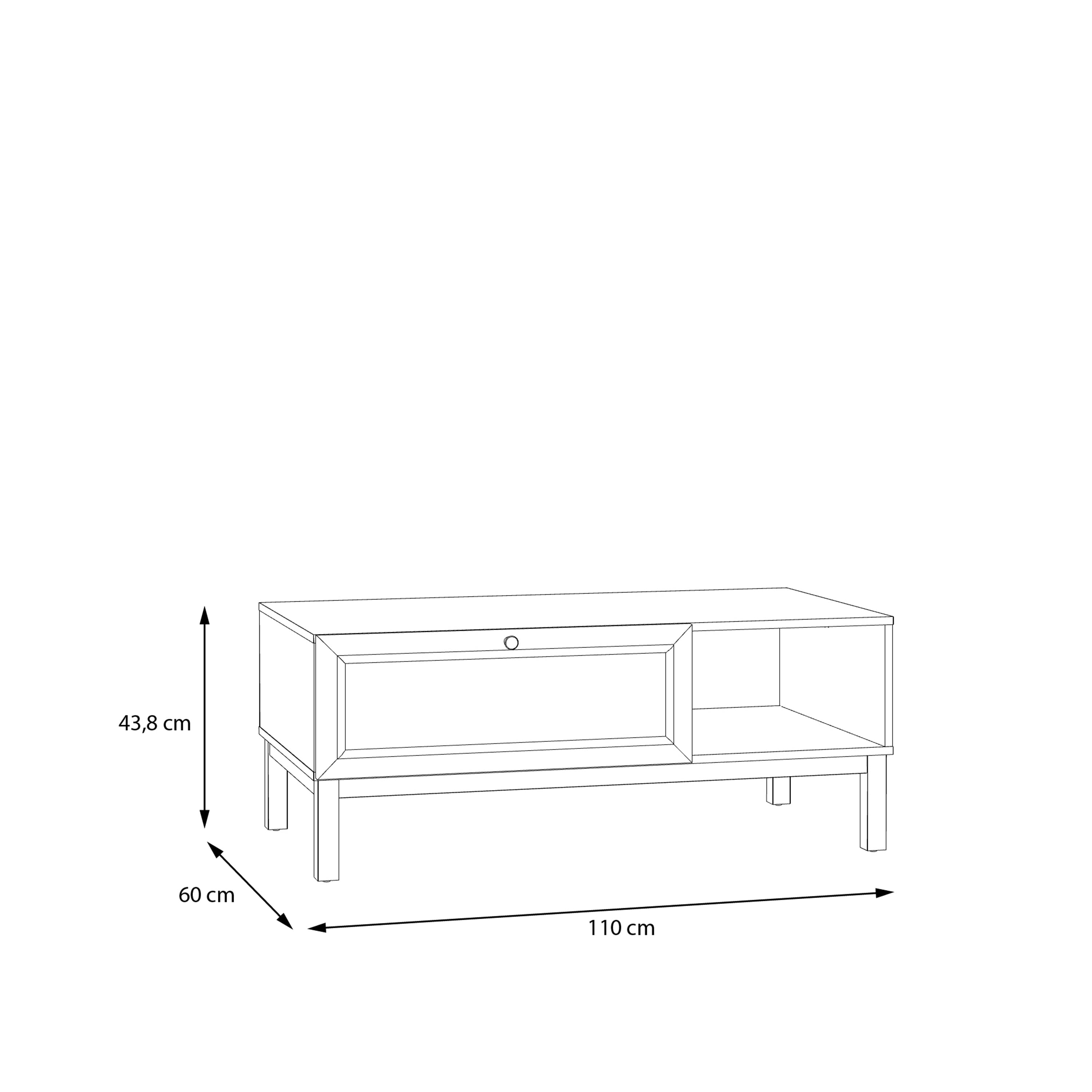Wensley 1 Drawer Coffee Table in Light Grey and Oak – FTG, view 9