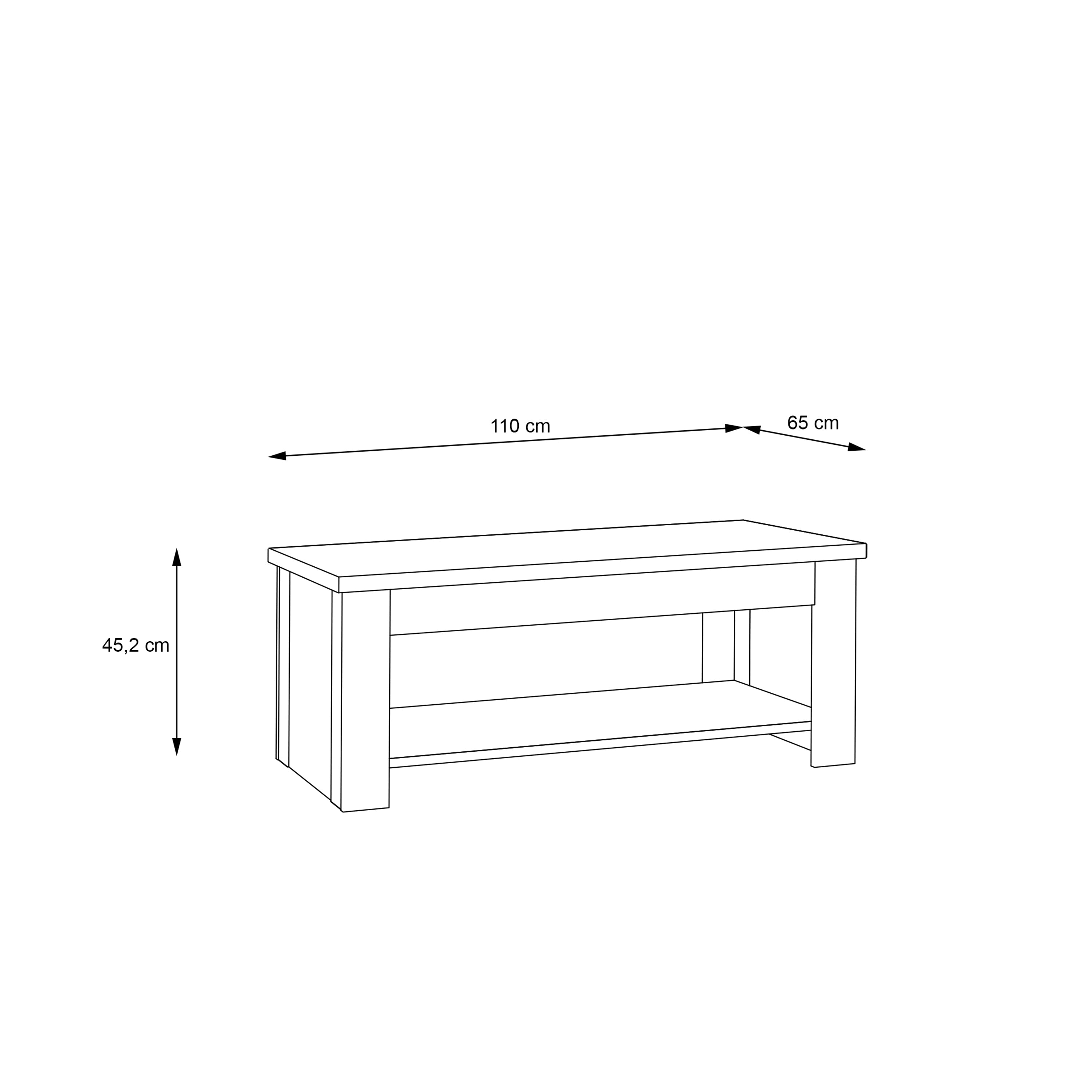 Corona Rising Coffee Table in Artisan Oak – FTG, view 8