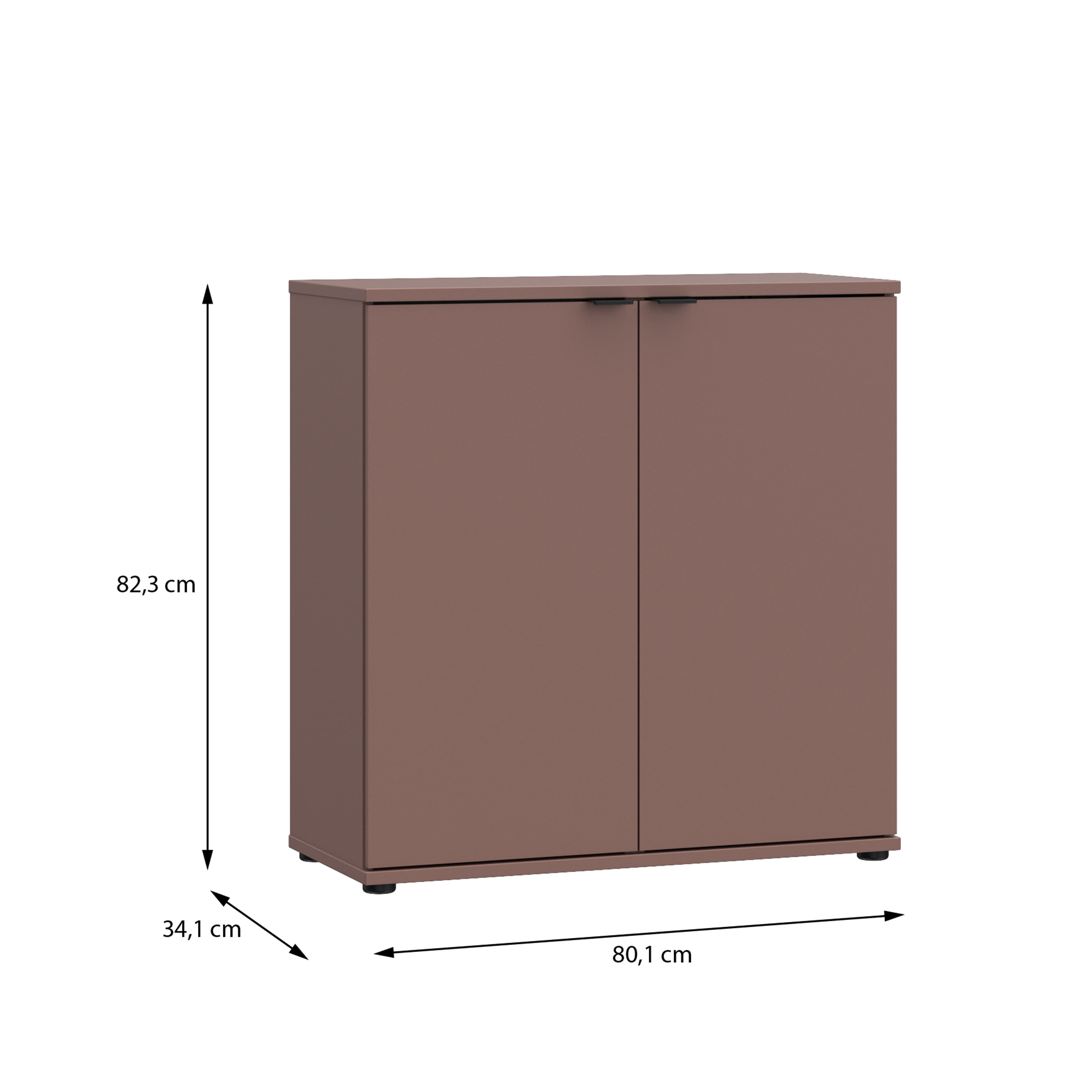 Ganymede 2 Door Cupboard in Terracotta
