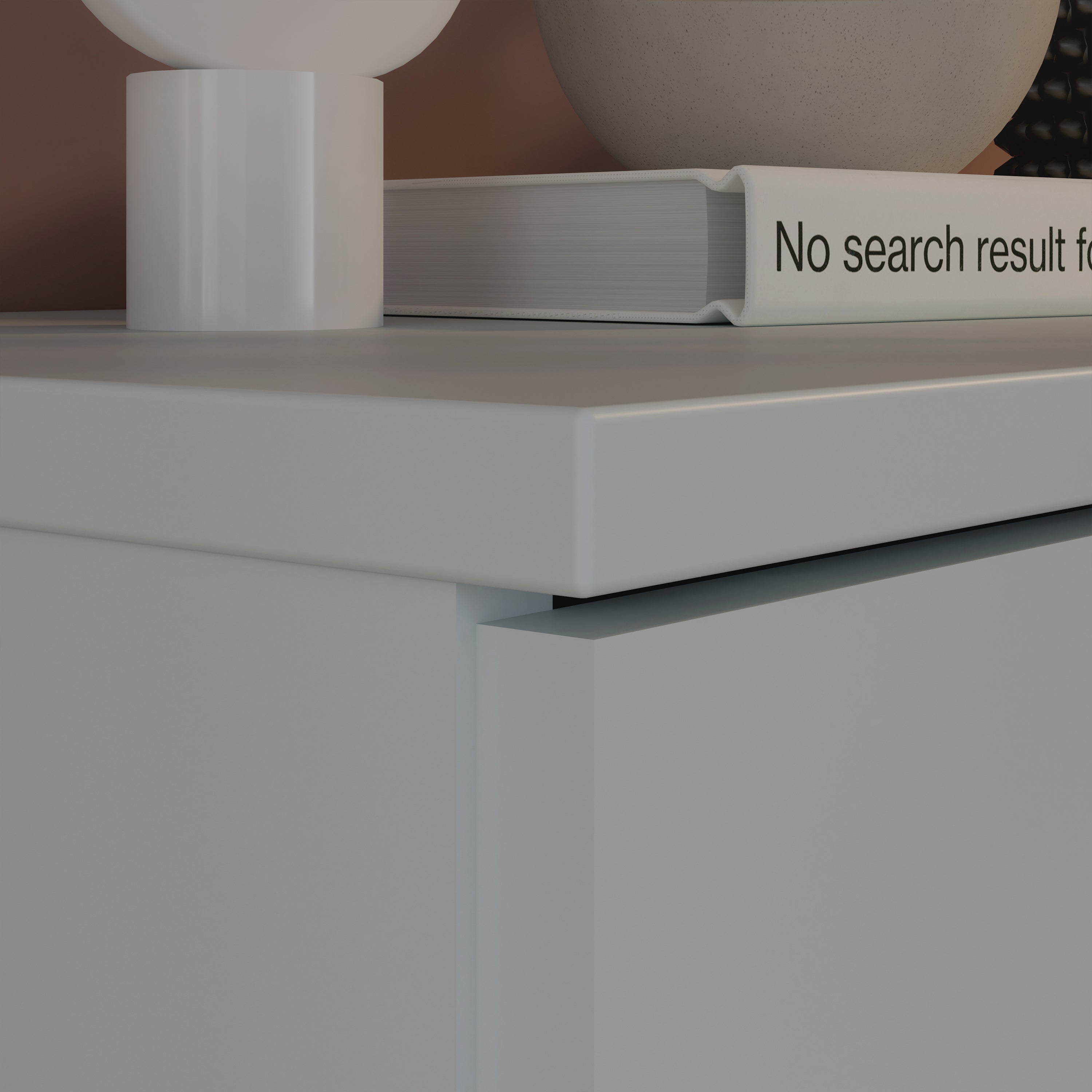 Ganymede 2 Door Cupboard with Drawer and Top Lip Detail in Light Grey
