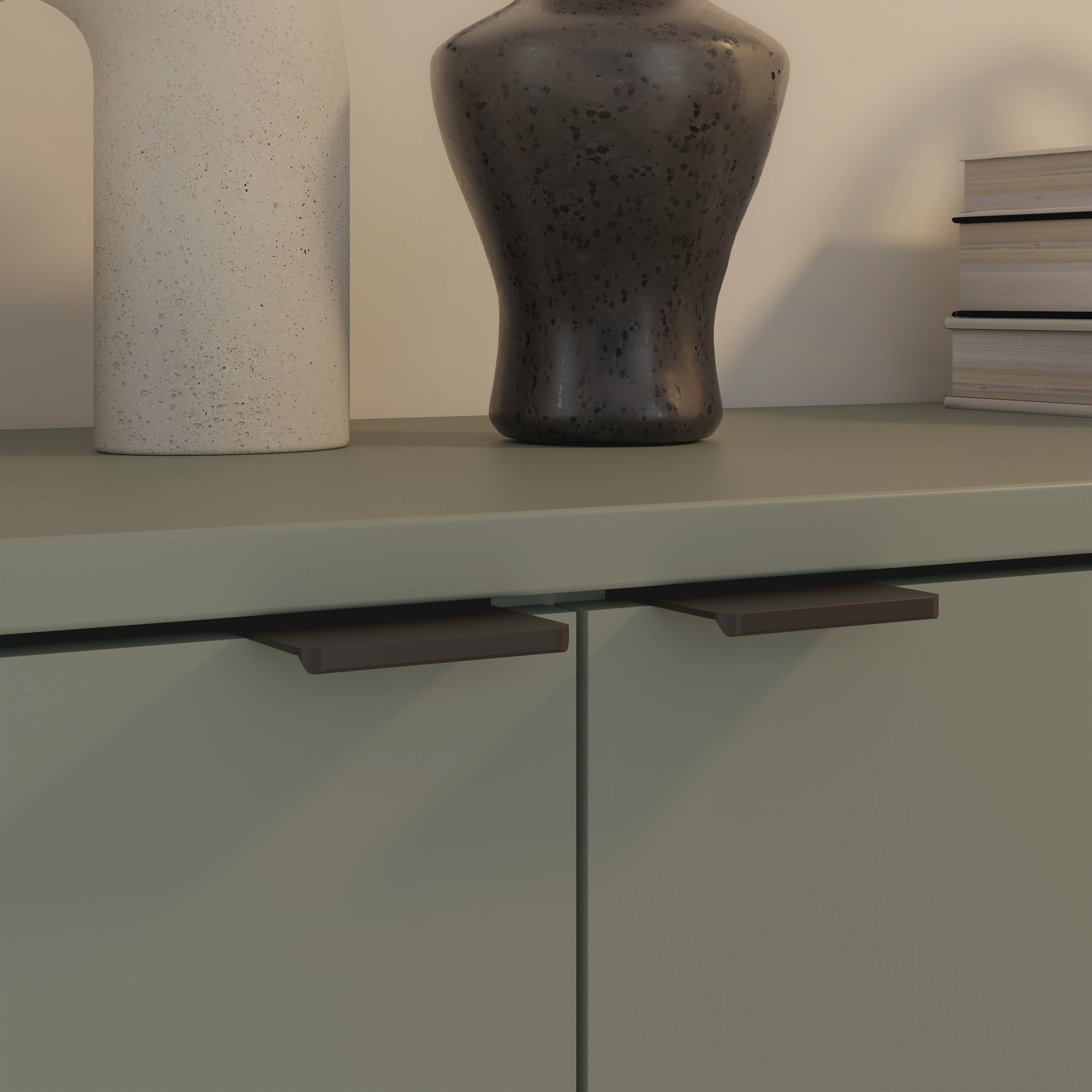 Ganymede 2 Door Cupboard with Drawer in Sage Green