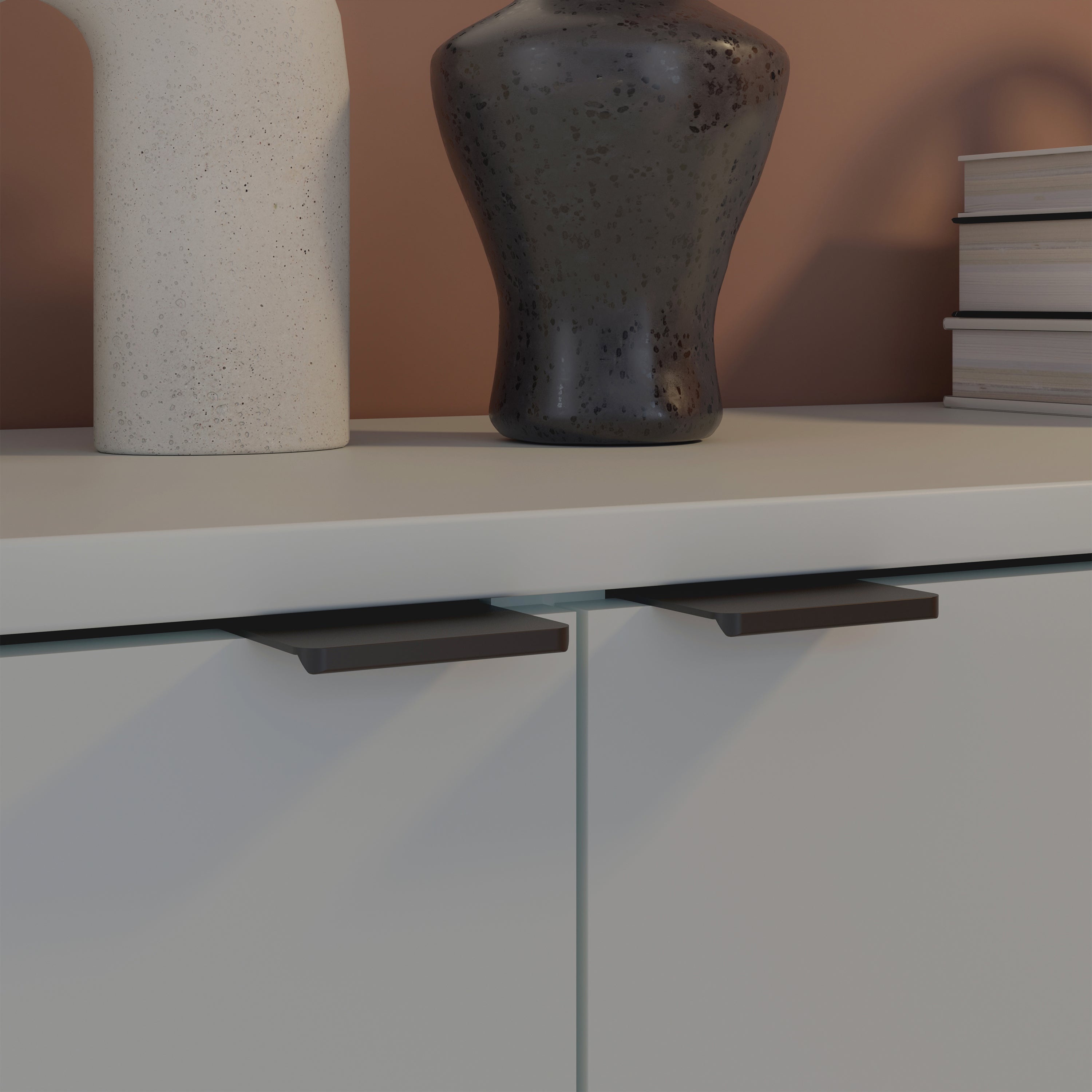 Ganymede Wide 3 Door Cupboard with Drawer in Light Grey
