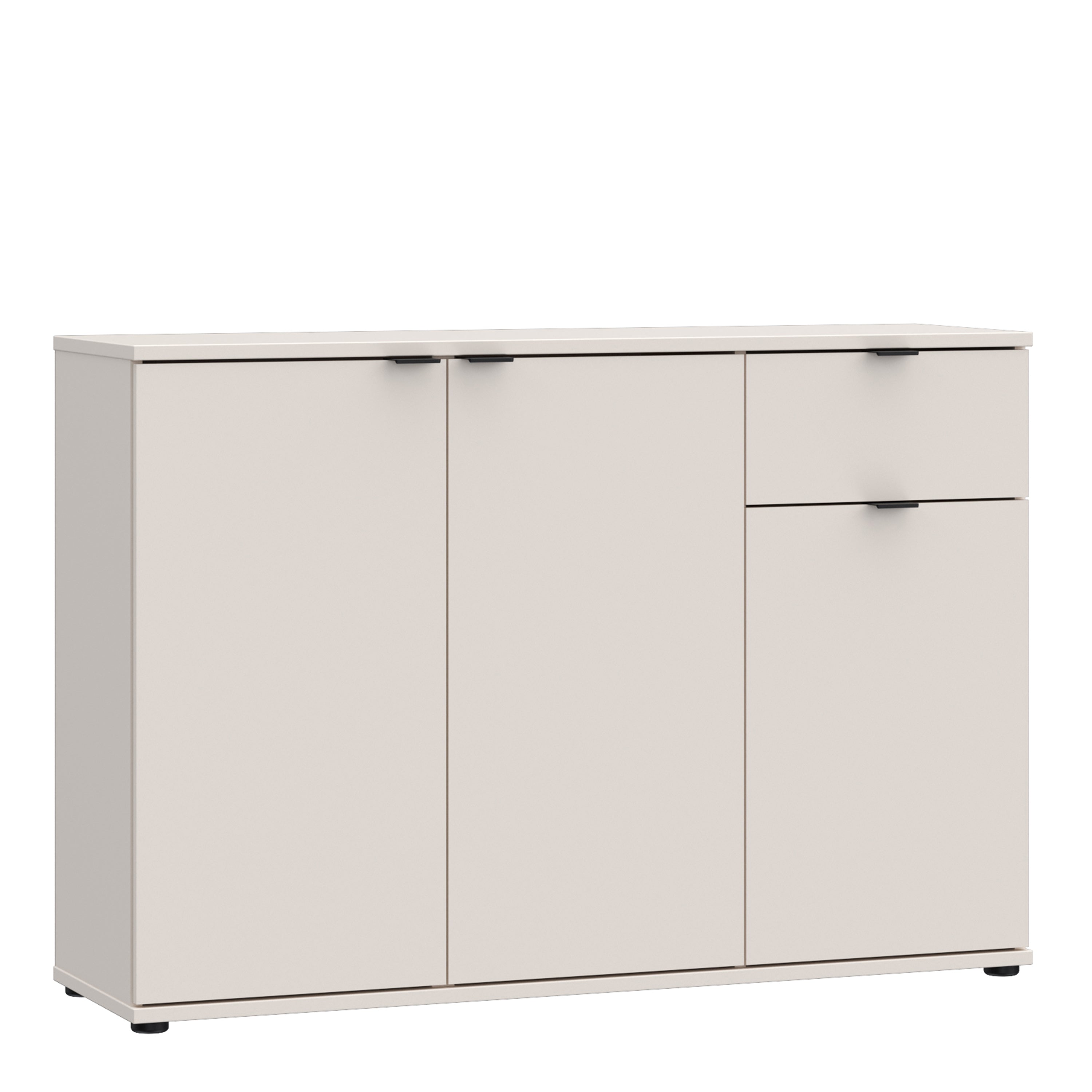 Ganymede Wide 3 Door Cupboard with Drawer in Sand