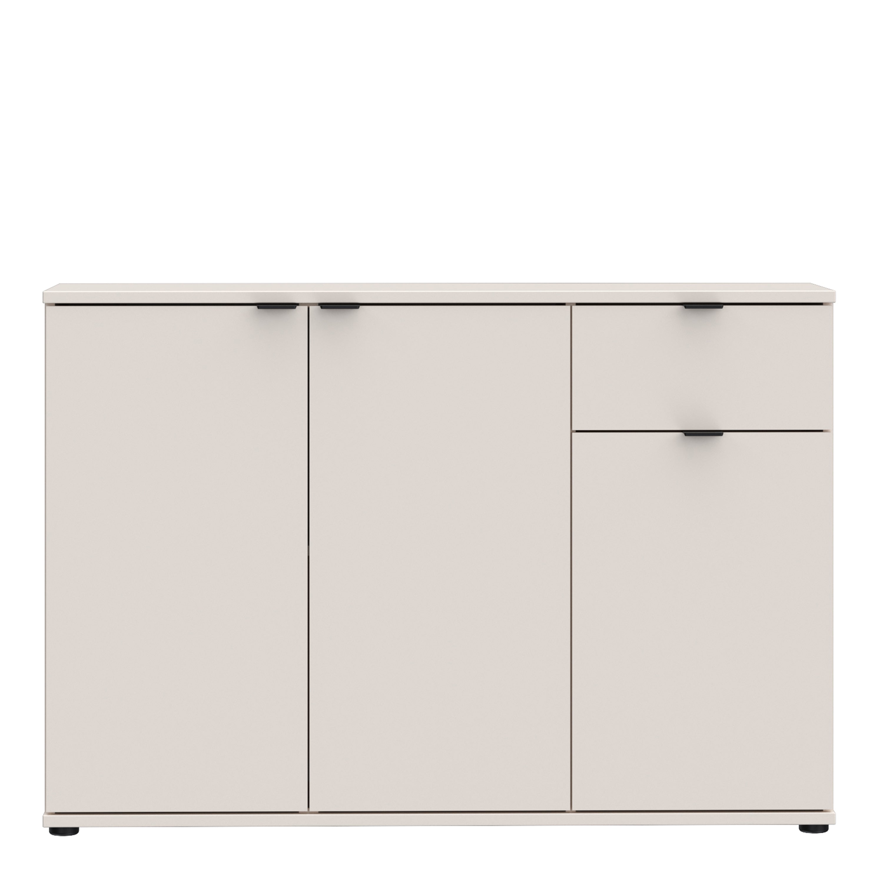 Ganymede Wide 3 Door Cupboard with Drawer in Sand