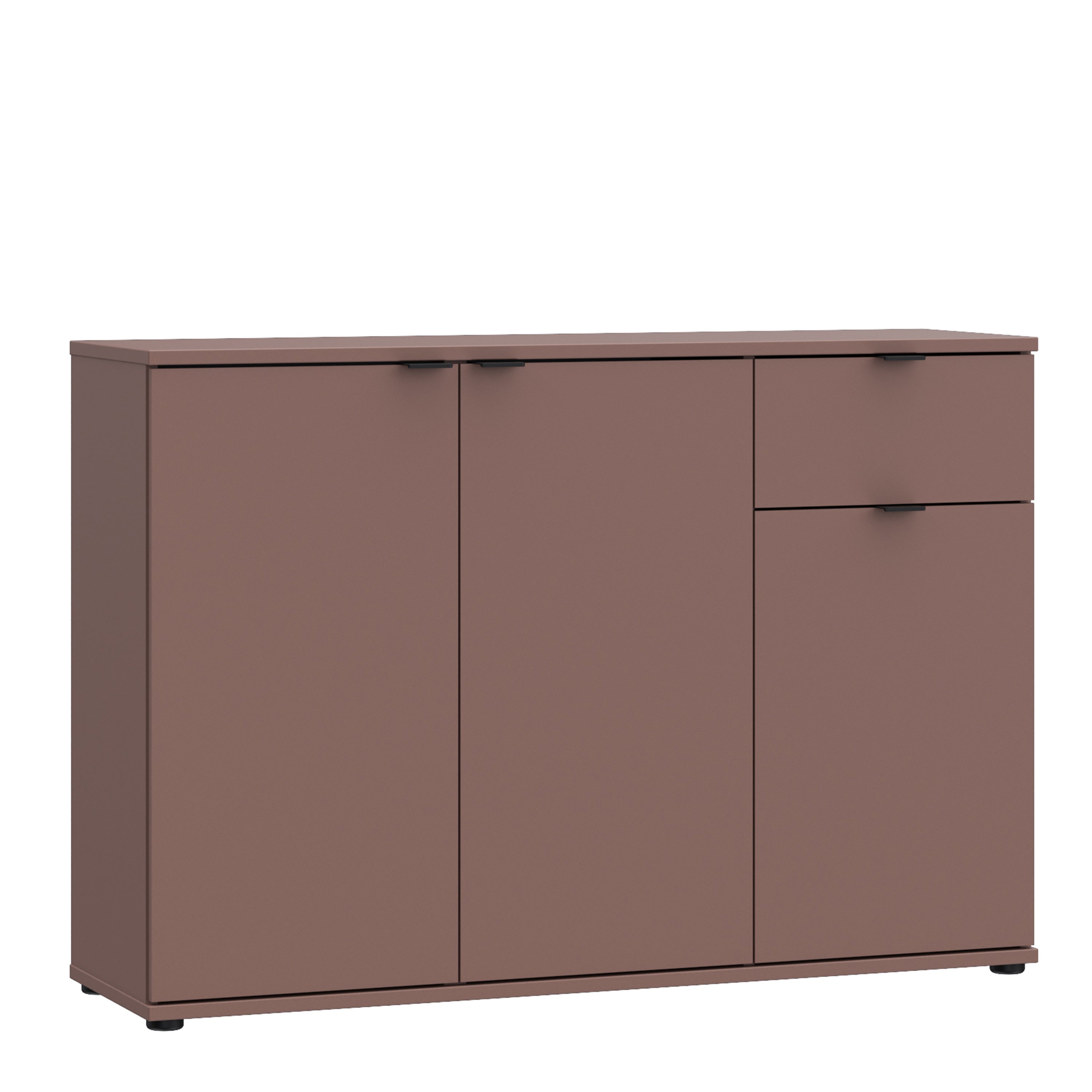 Ganymede Wide 3 Door Cupboard with Drawer in Terracotta