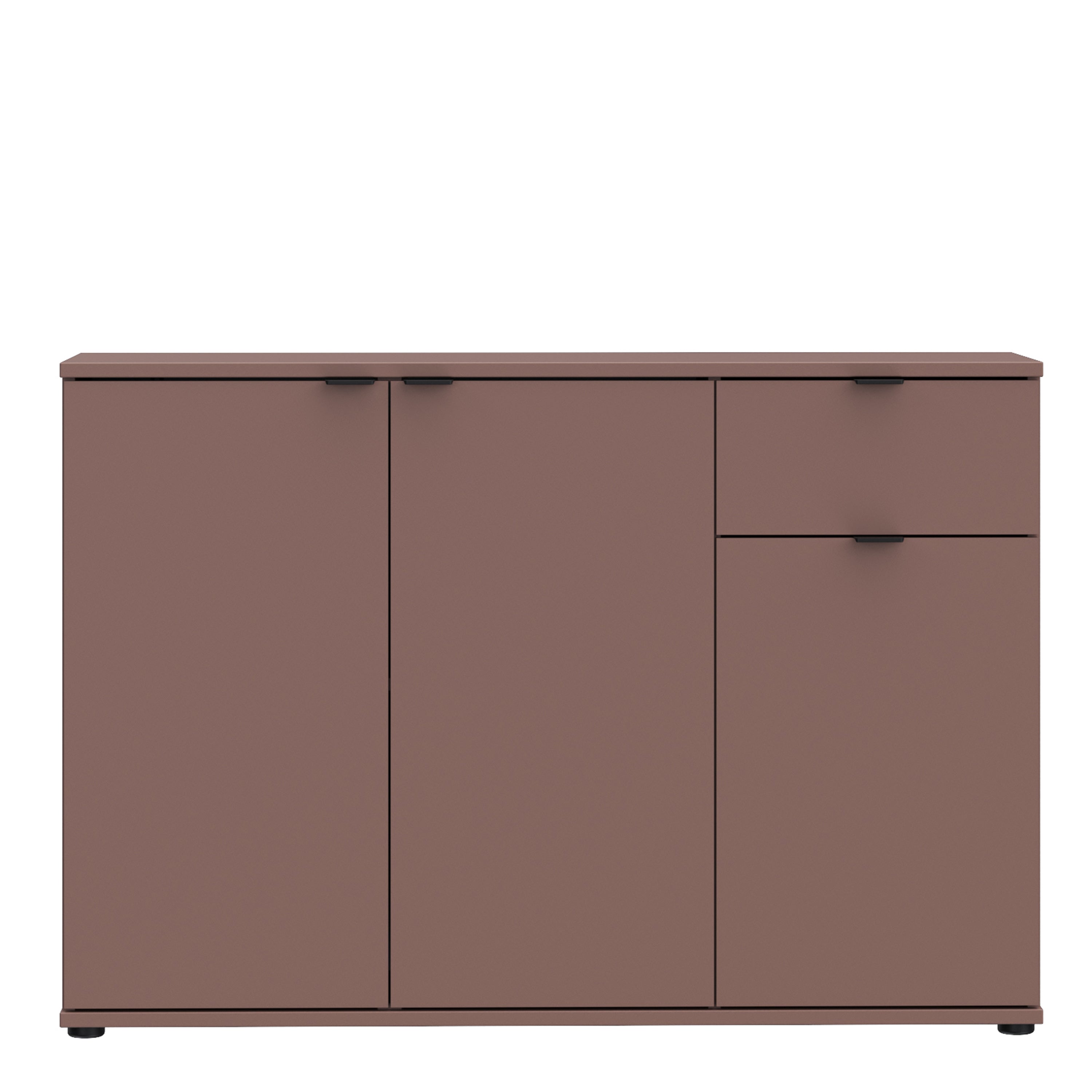 Ganymede Wide 3 Door Cupboard with Drawer in Terracotta